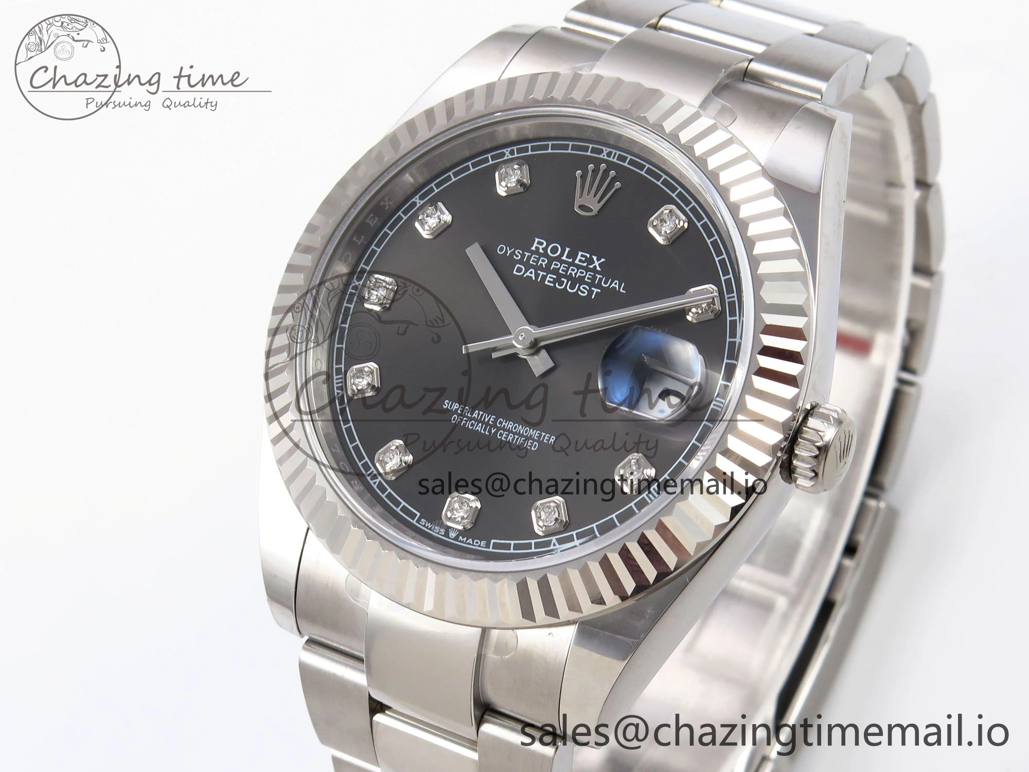 DateJust 41 126334 EWEF Best Edition Gray Diamonds Dial on Oyster Bracelet A3235