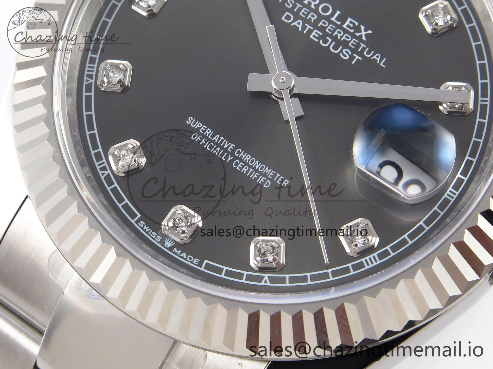 DateJust 41 126334 EWEF Best Edition Gray Diamonds Dial on Oyster Bracelet A3235