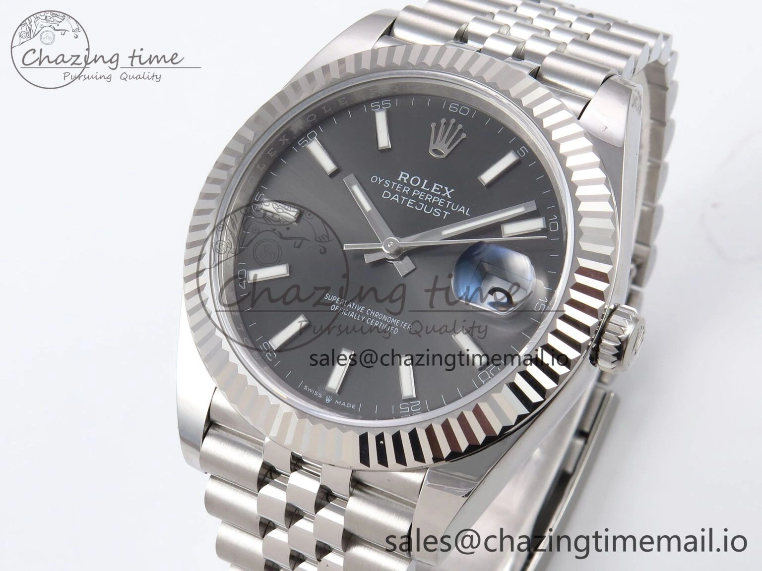 DateJust 41 126334 EWEF Best Edition Gray Stick Dial on Jubilee Bracelet A3235