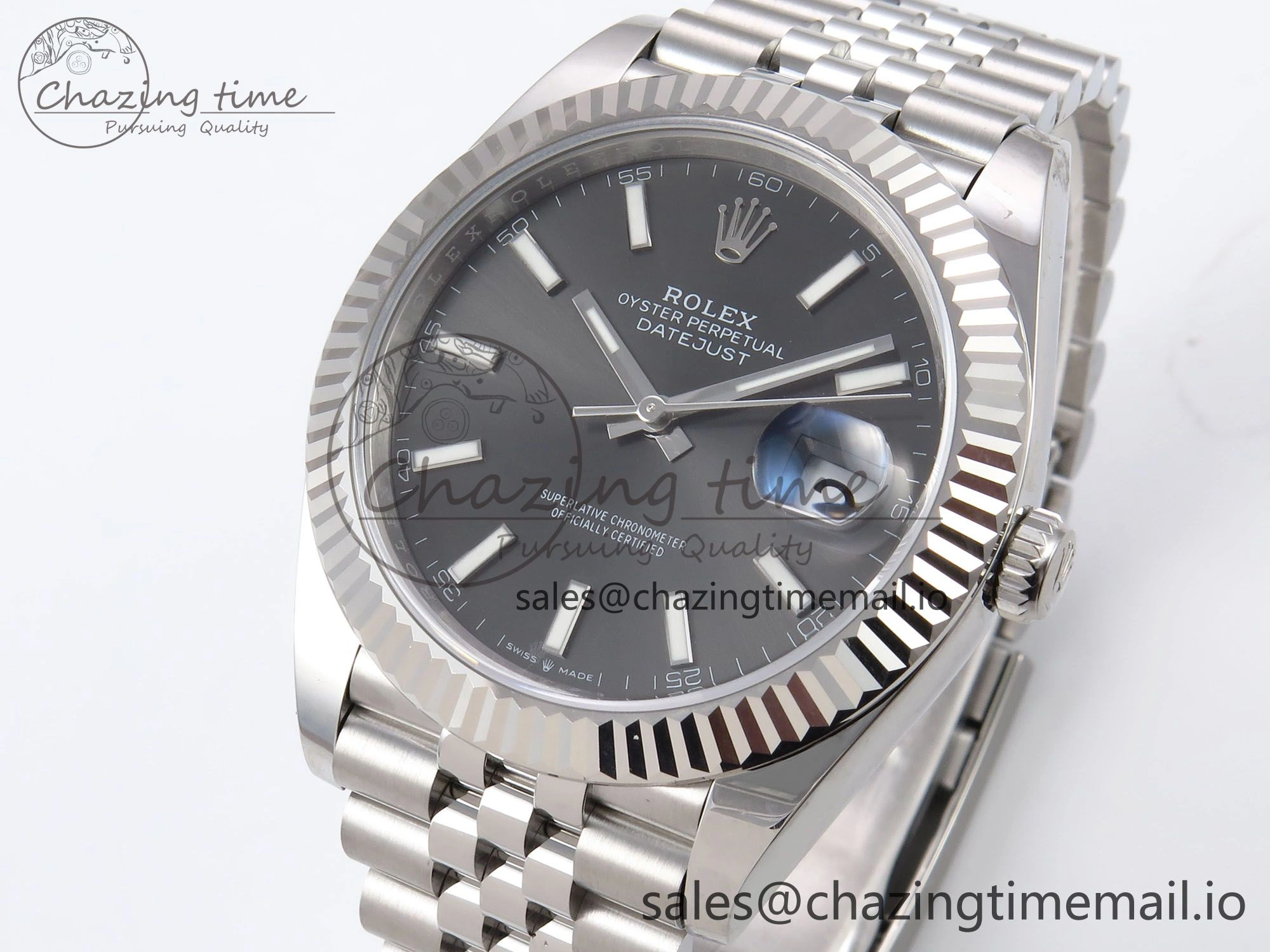 DateJust 41 126334 EWEF Best Edition Gray Stick Dial on Jubilee Bracelet A3235