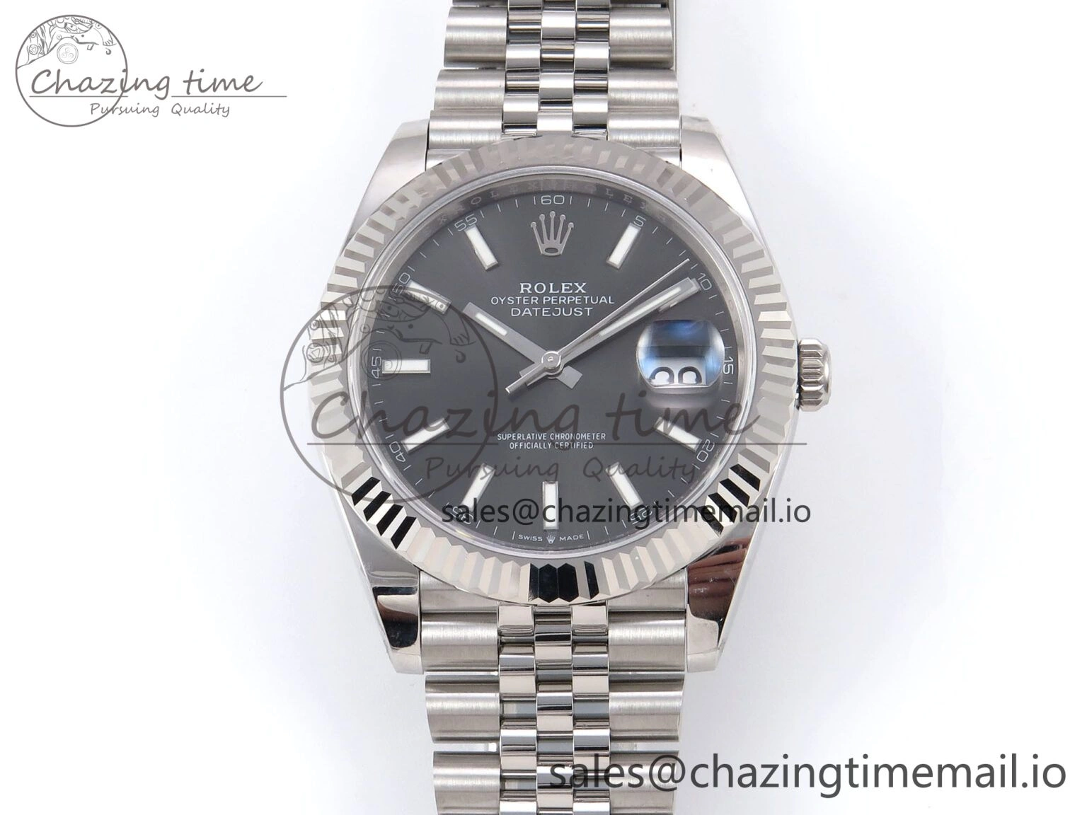 DateJust 41 126334 EWEF Best Edition Gray Stick Dial on Jubilee Bracelet A3235