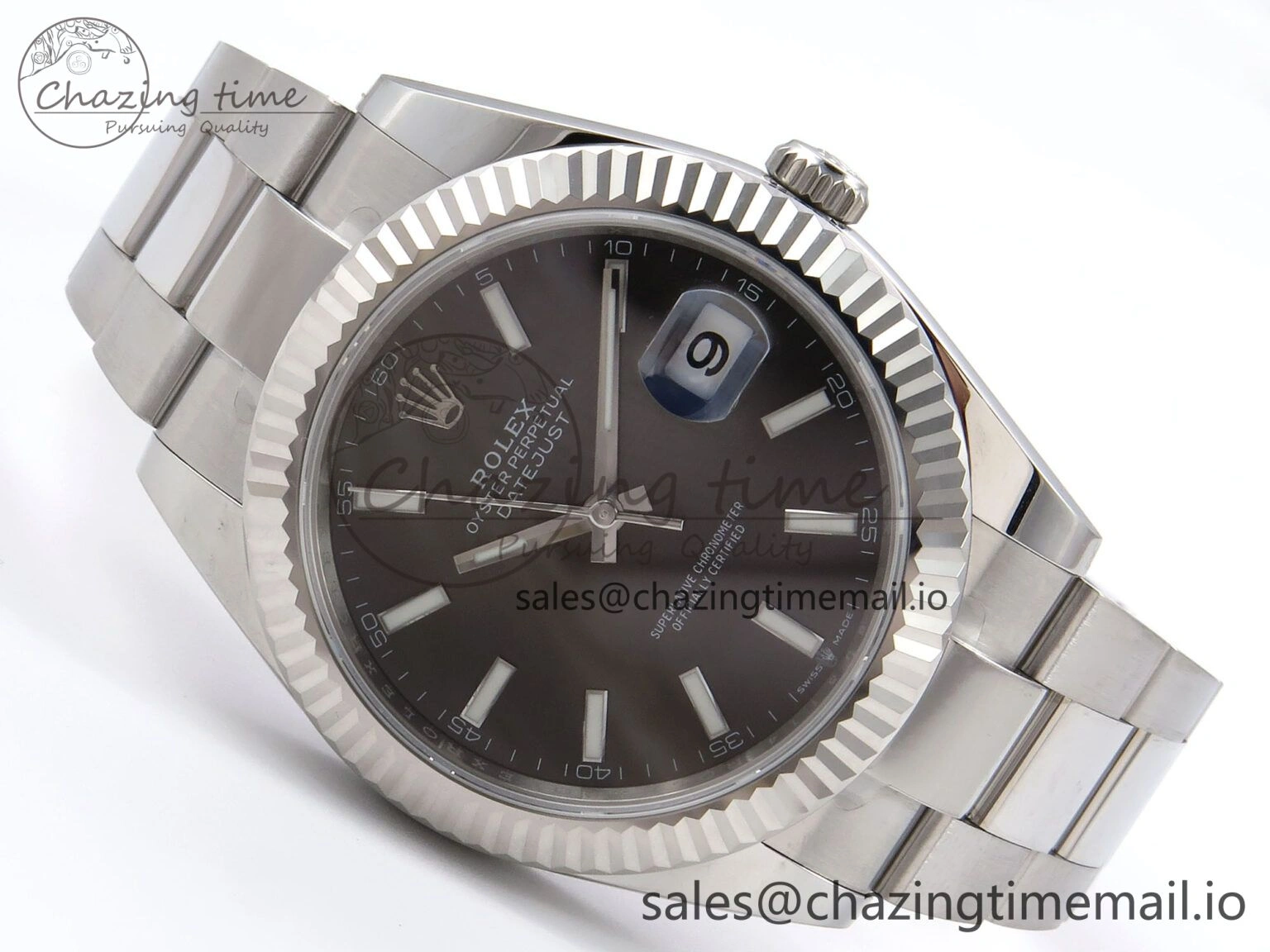 DateJust 41 126334 EWEF Best Edition Gray Stick Dial on Oyster Bracelet A3235