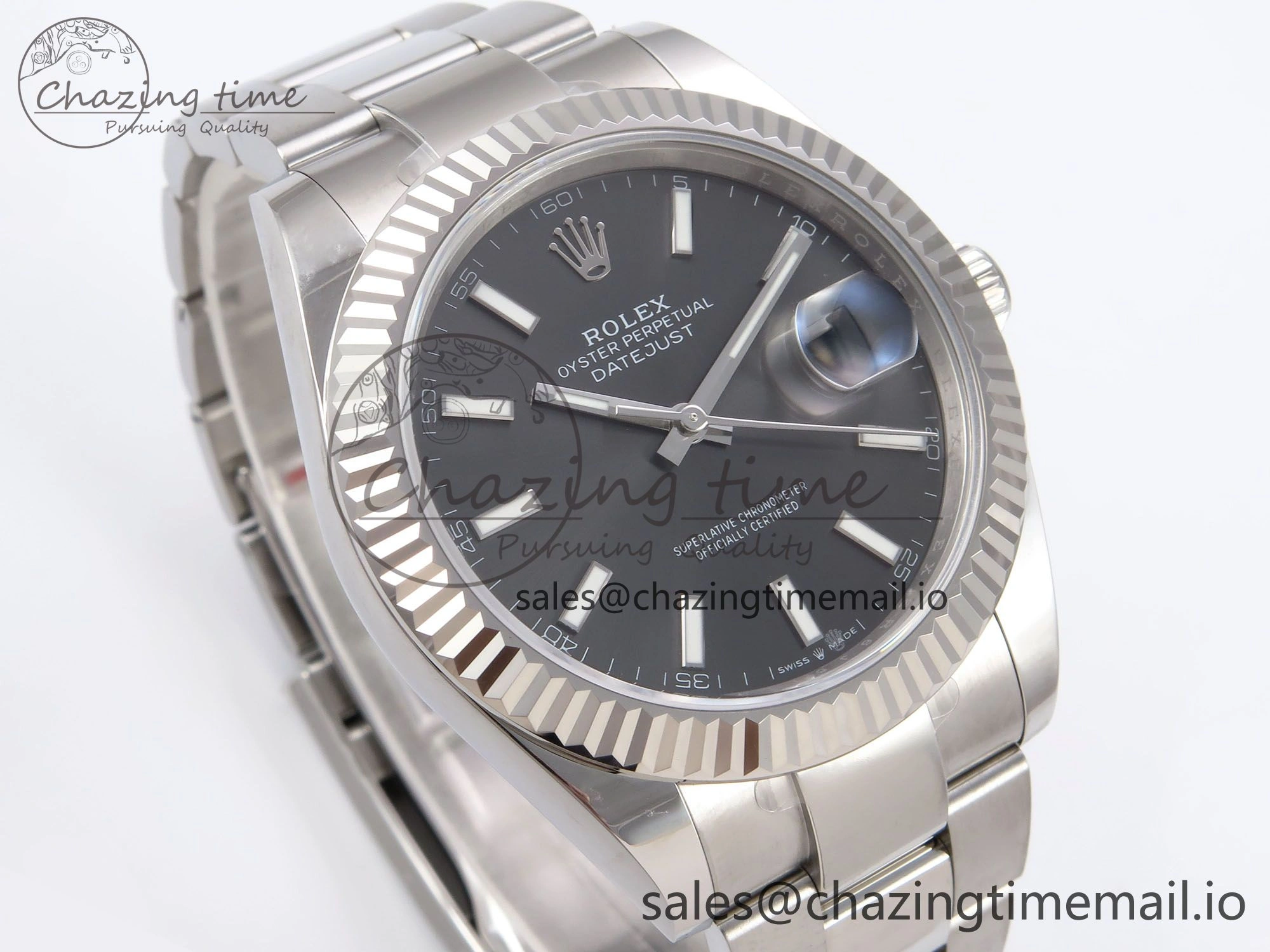 DateJust 41 126334 EWEF Best Edition Gray Stick Dial on Oyster Bracelet A3235