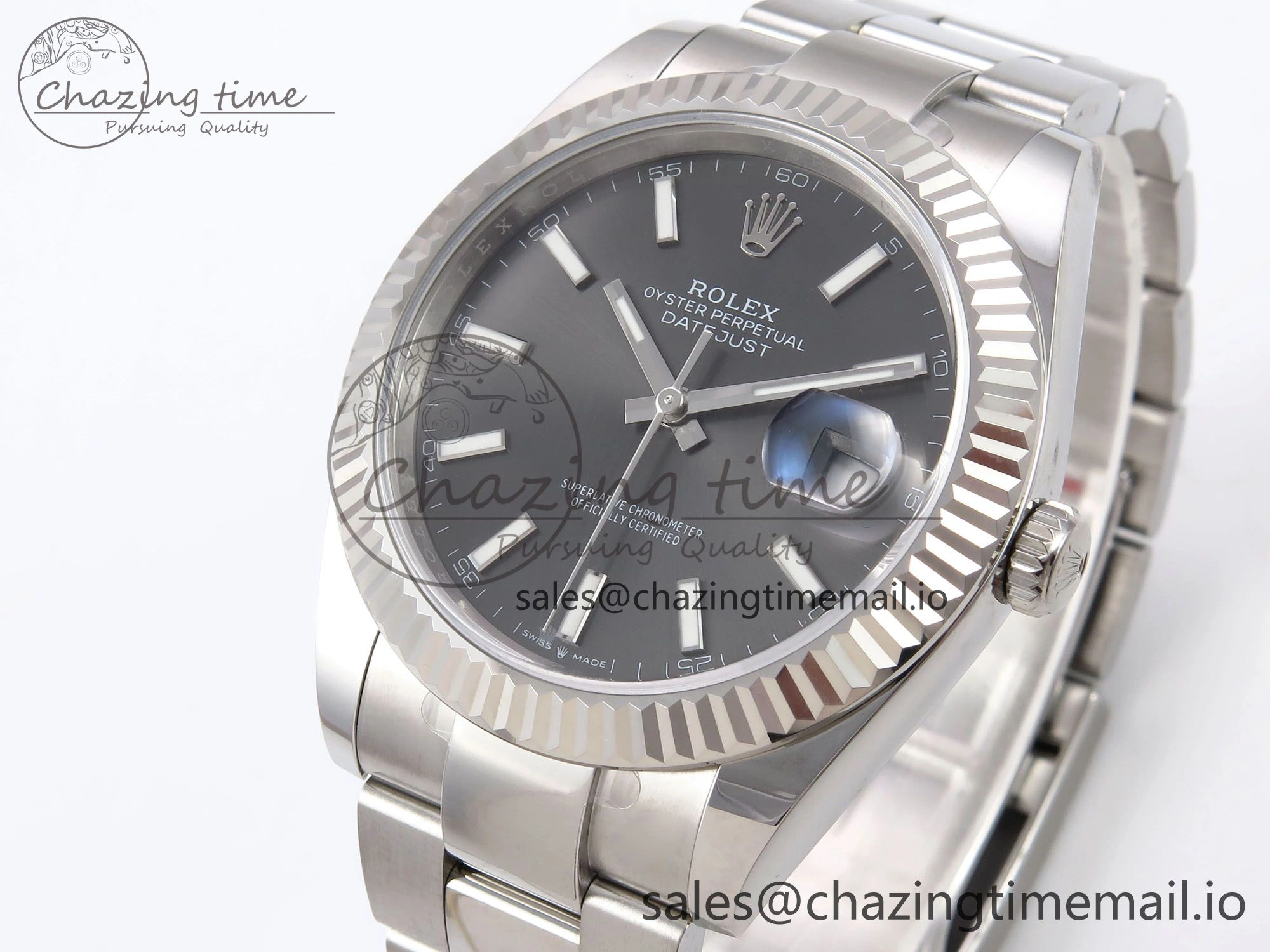 DateJust 41 126334 EWEF Best Edition Gray Stick Dial on Oyster Bracelet A3235