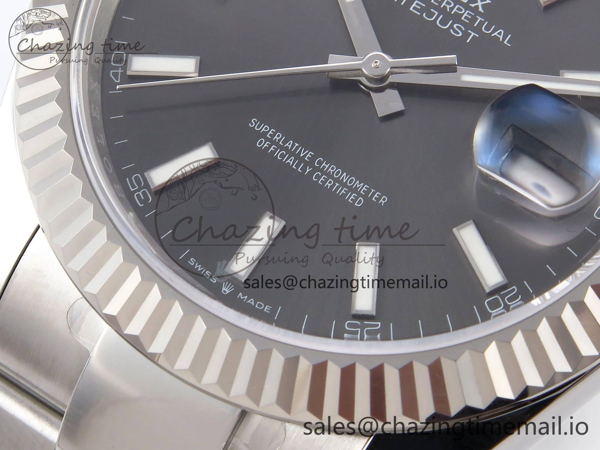 DateJust 41 126334 EWEF Best Edition Gray Stick Dial on Oyster Bracelet A3235