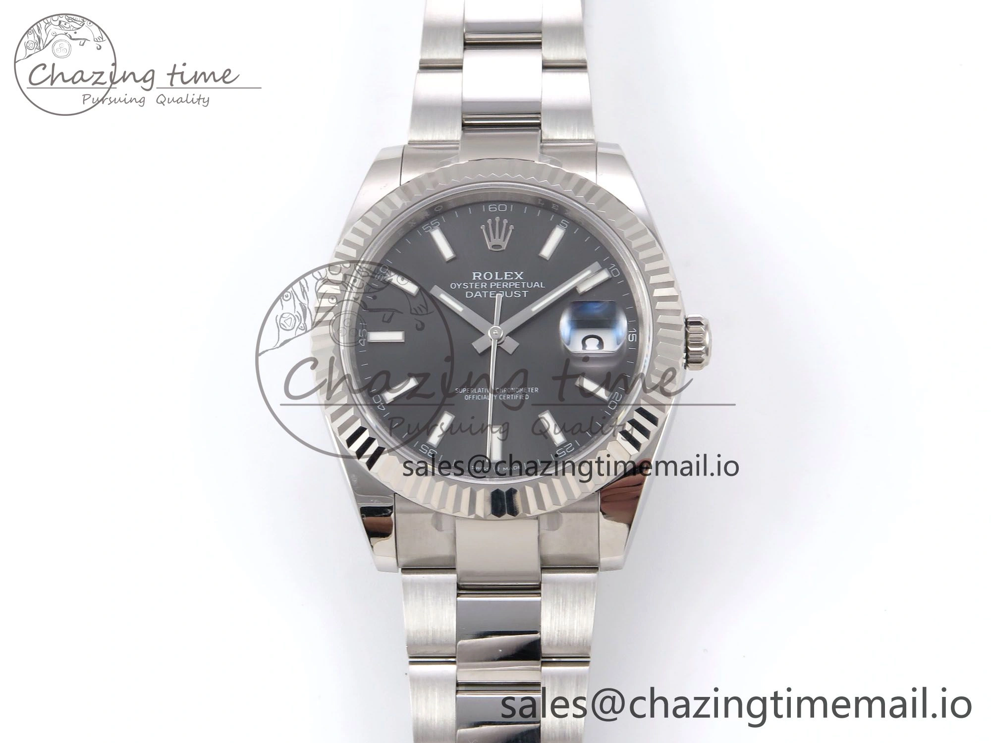 DateJust 41 126334 EWEF Best Edition Gray Stick Dial on Oyster Bracelet A3235