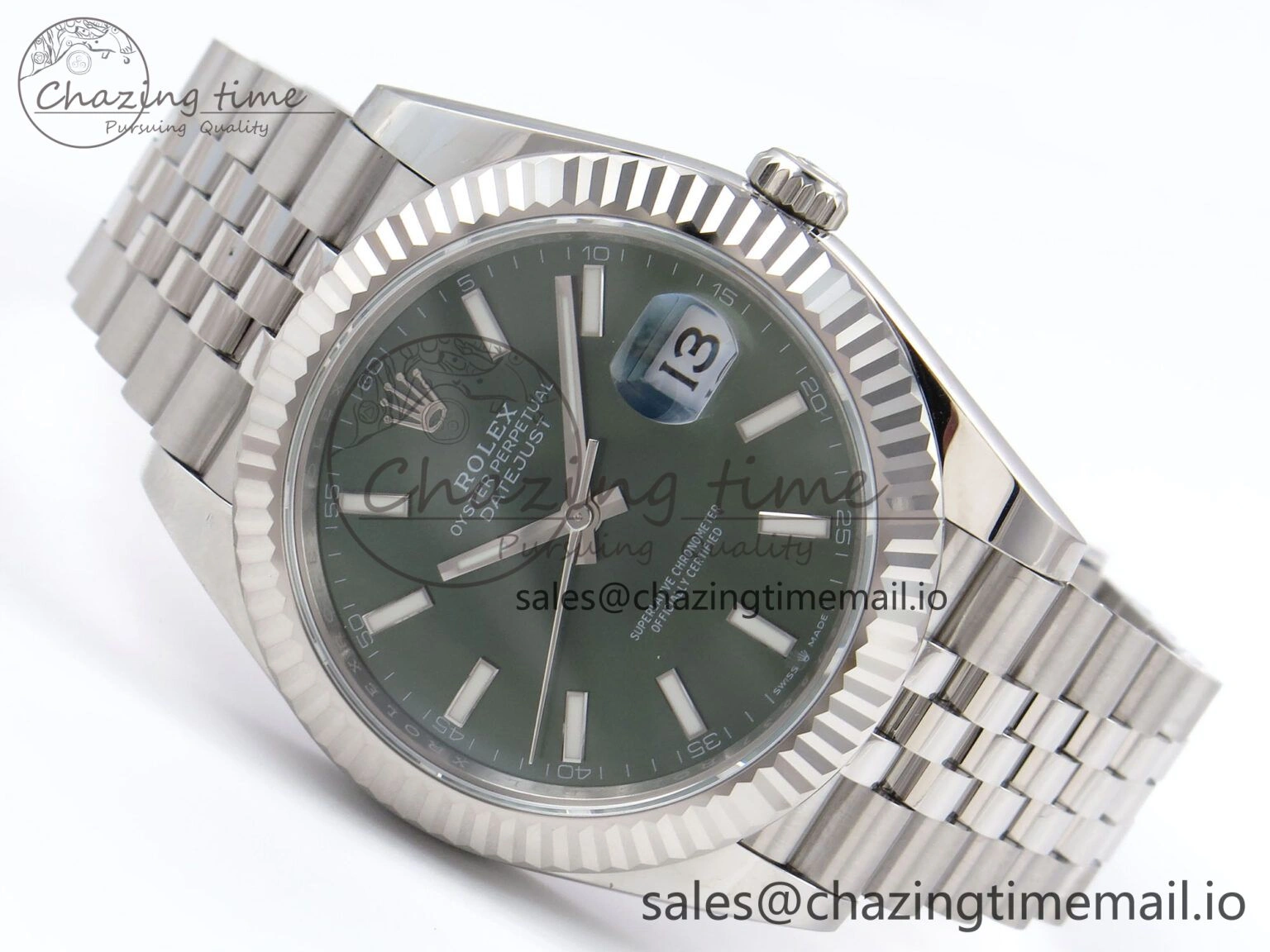 DateJust 41 126334 EWEF Best Edition Green Stick Dial on Jubilee Bracelet A3235