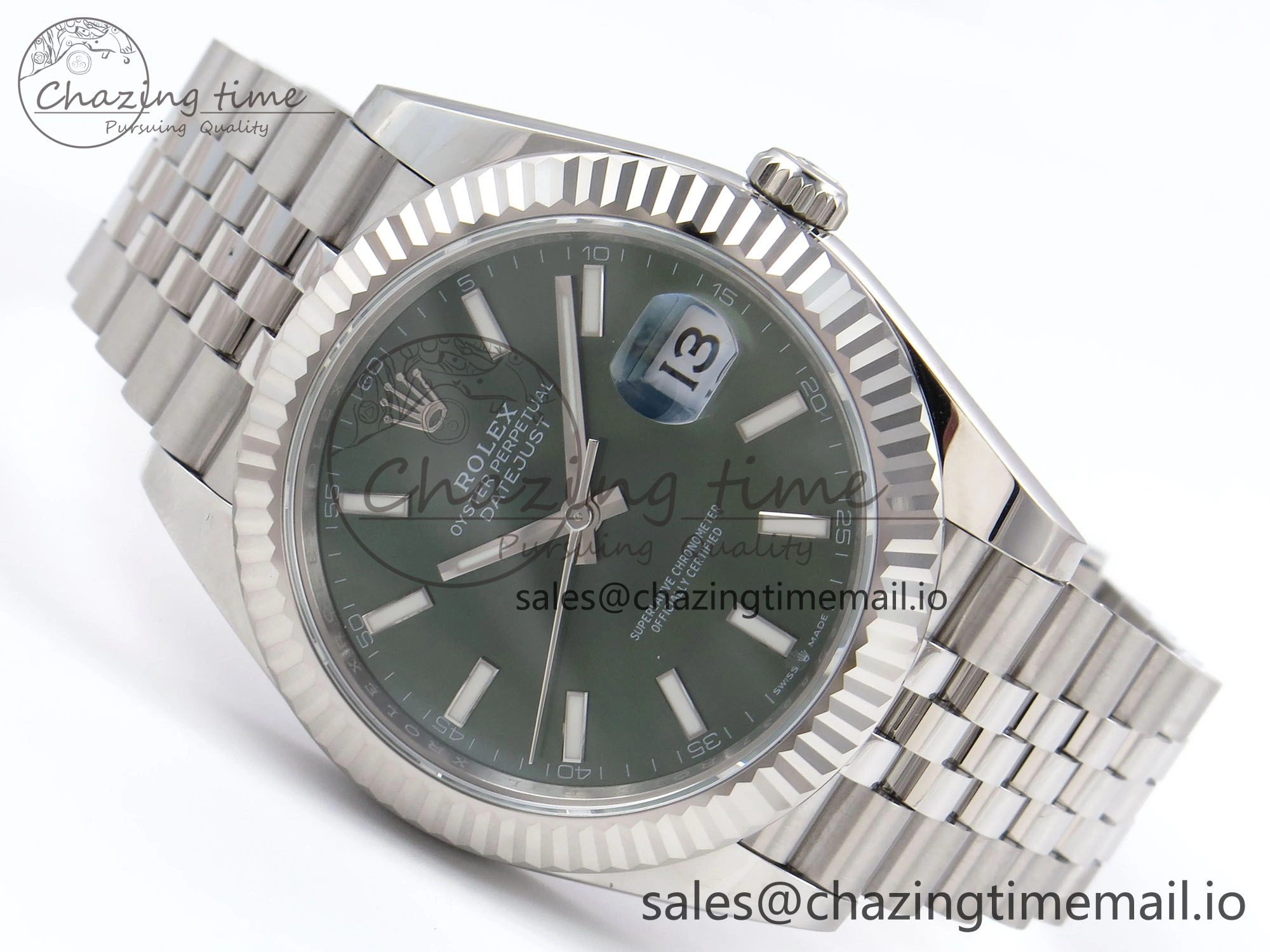 DateJust 41 126334 EWEF Best Edition Green Stick Dial on Jubilee Bracelet A3235