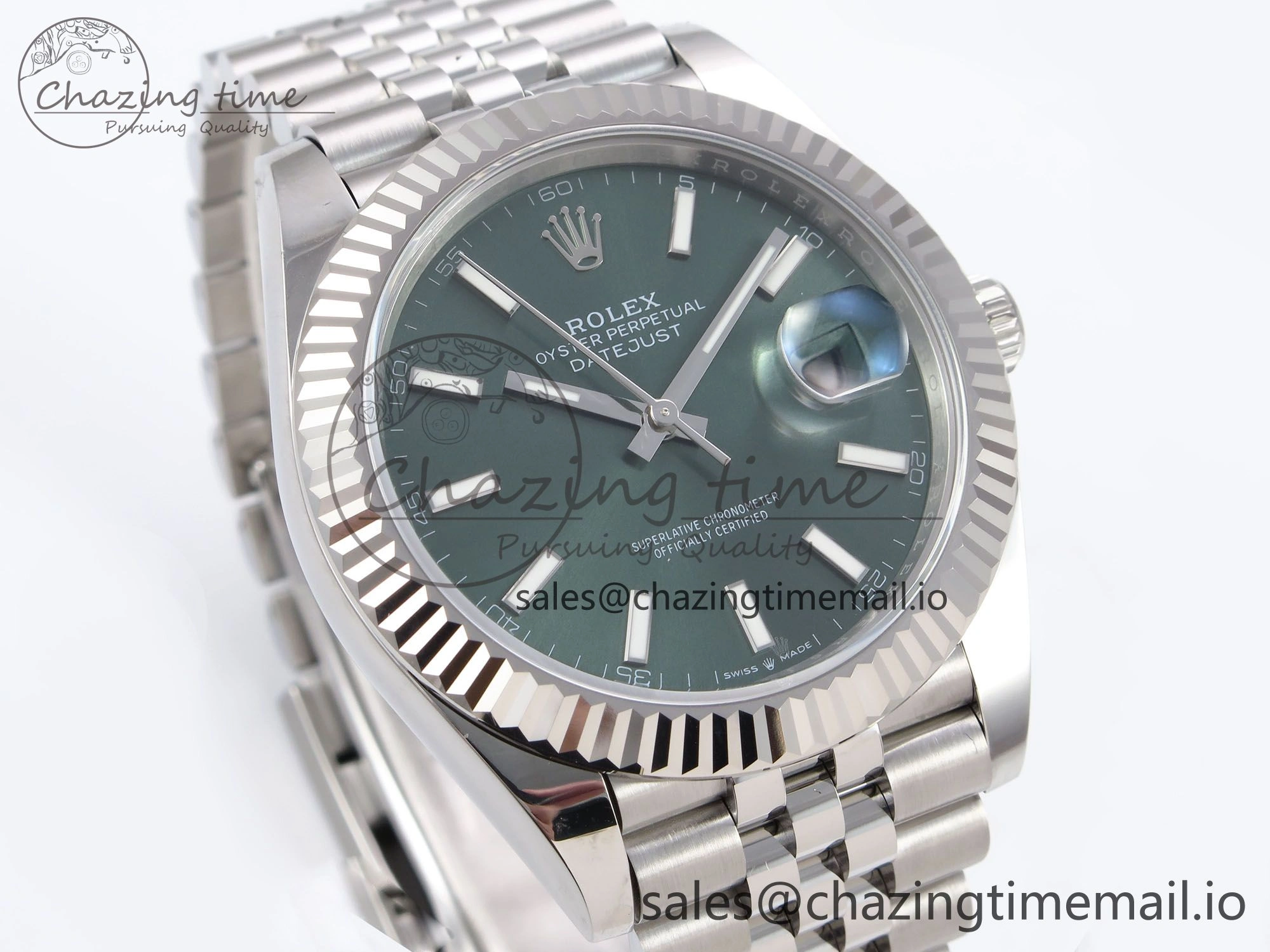 DateJust 41 126334 EWEF Best Edition Green Stick Dial on Jubilee Bracelet A3235