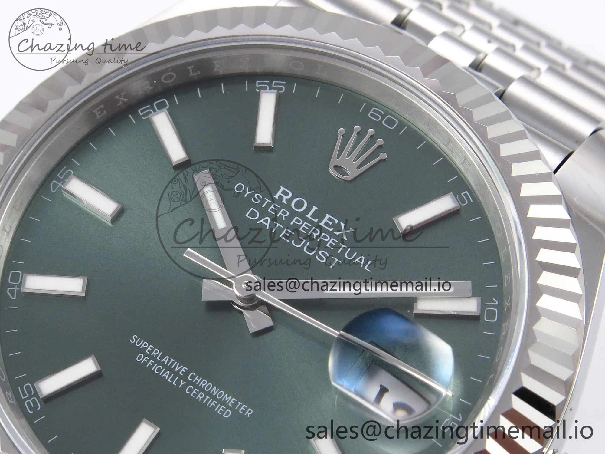 DateJust 41 126334 EWEF Best Edition Green Stick Dial on Jubilee Bracelet A3235