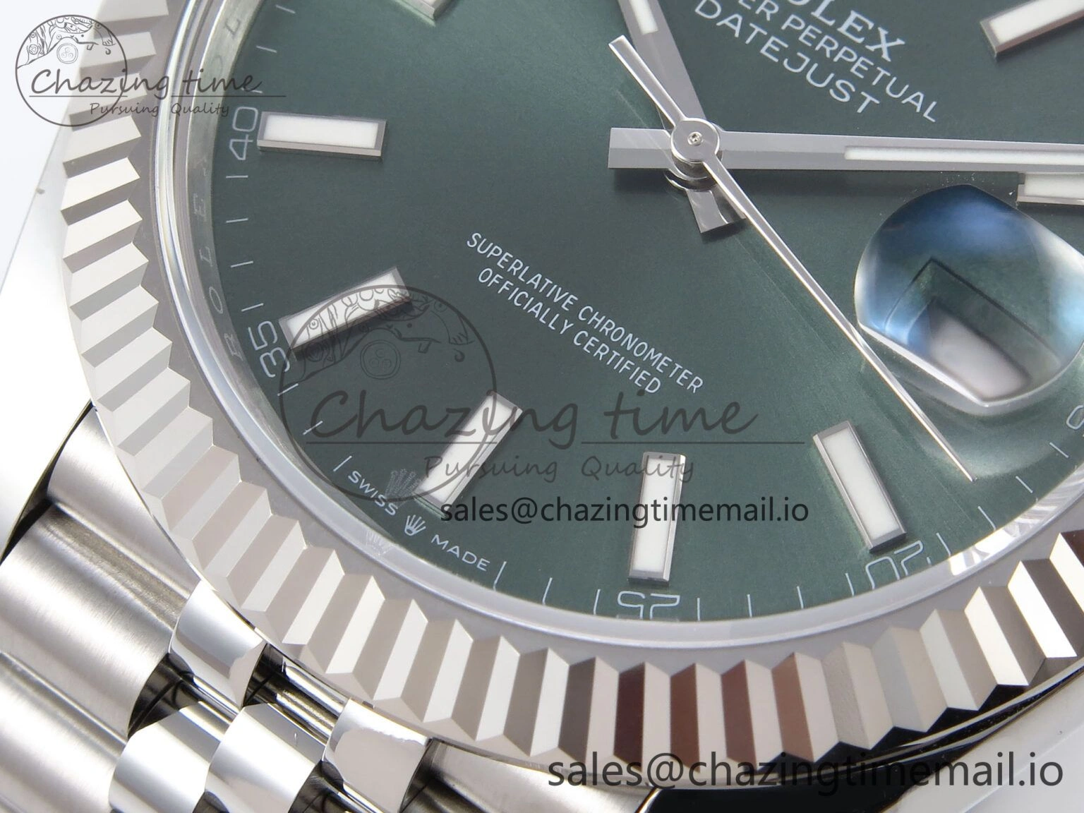 DateJust 41 126334 EWEF Best Edition Green Stick Dial on Jubilee Bracelet A3235