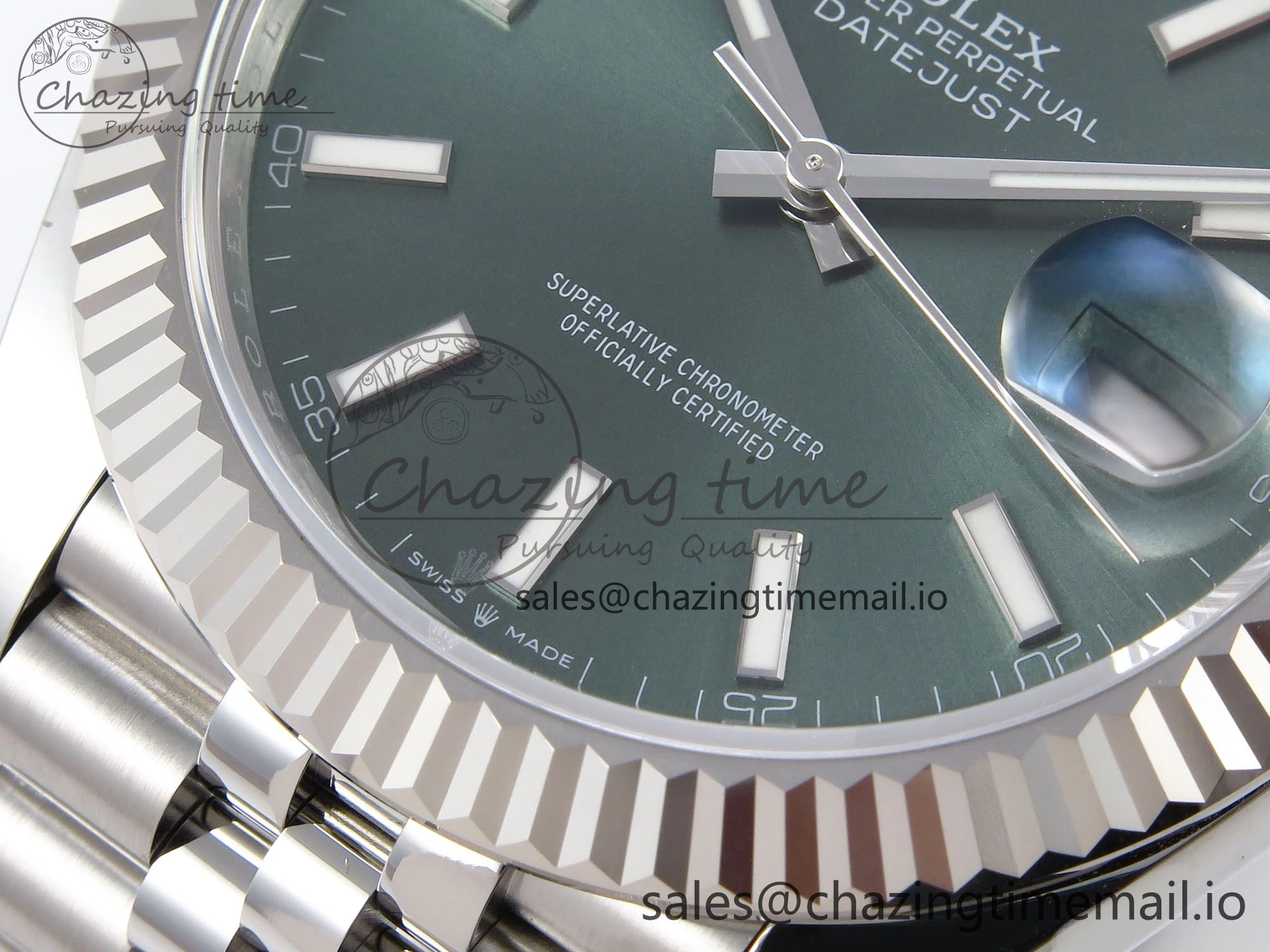 DateJust 41 126334 EWEF Best Edition Green Stick Dial on Jubilee Bracelet A3235