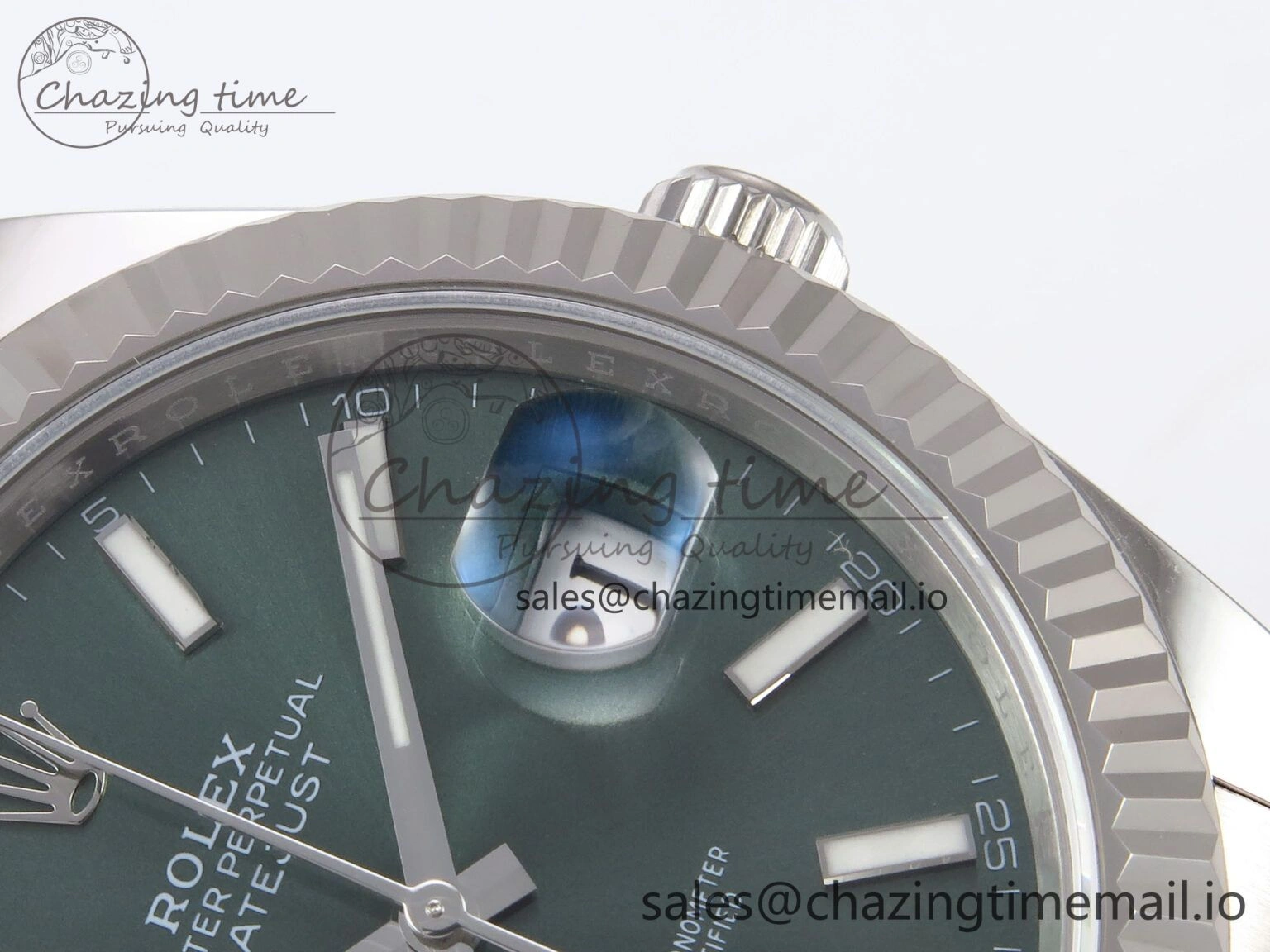 DateJust 41 126334 EWEF Best Edition Green Stick Dial on Oyster Bracelet A3235