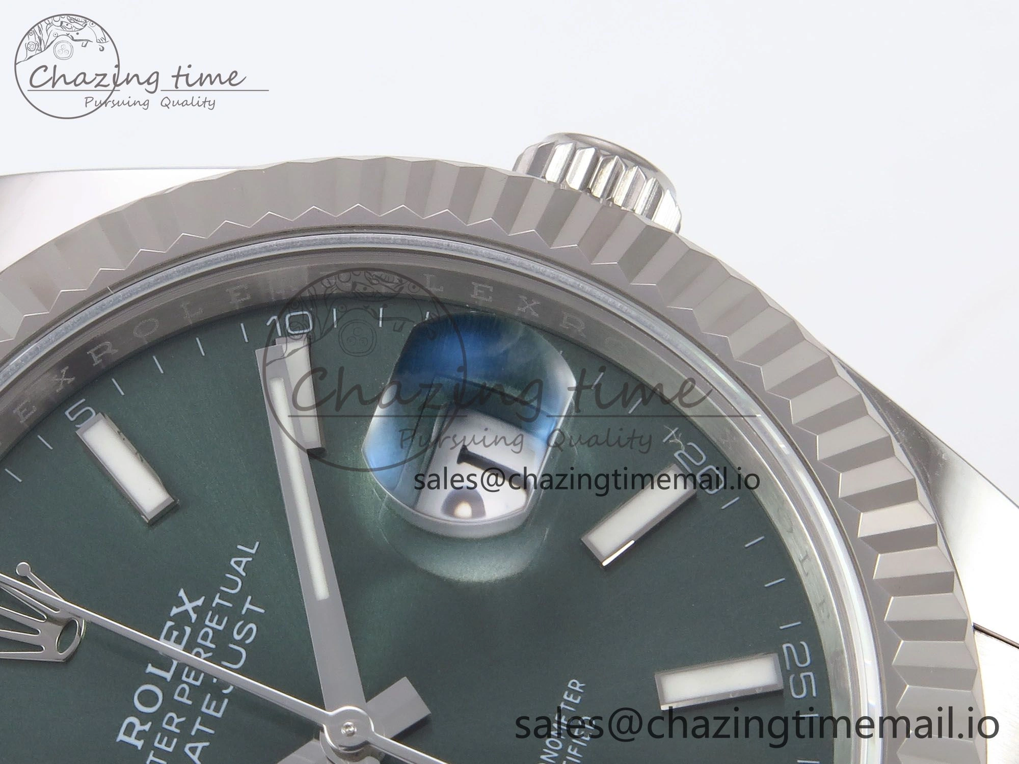 DateJust 41 126334 EWEF Best Edition Green Stick Dial on Oyster Bracelet A3235