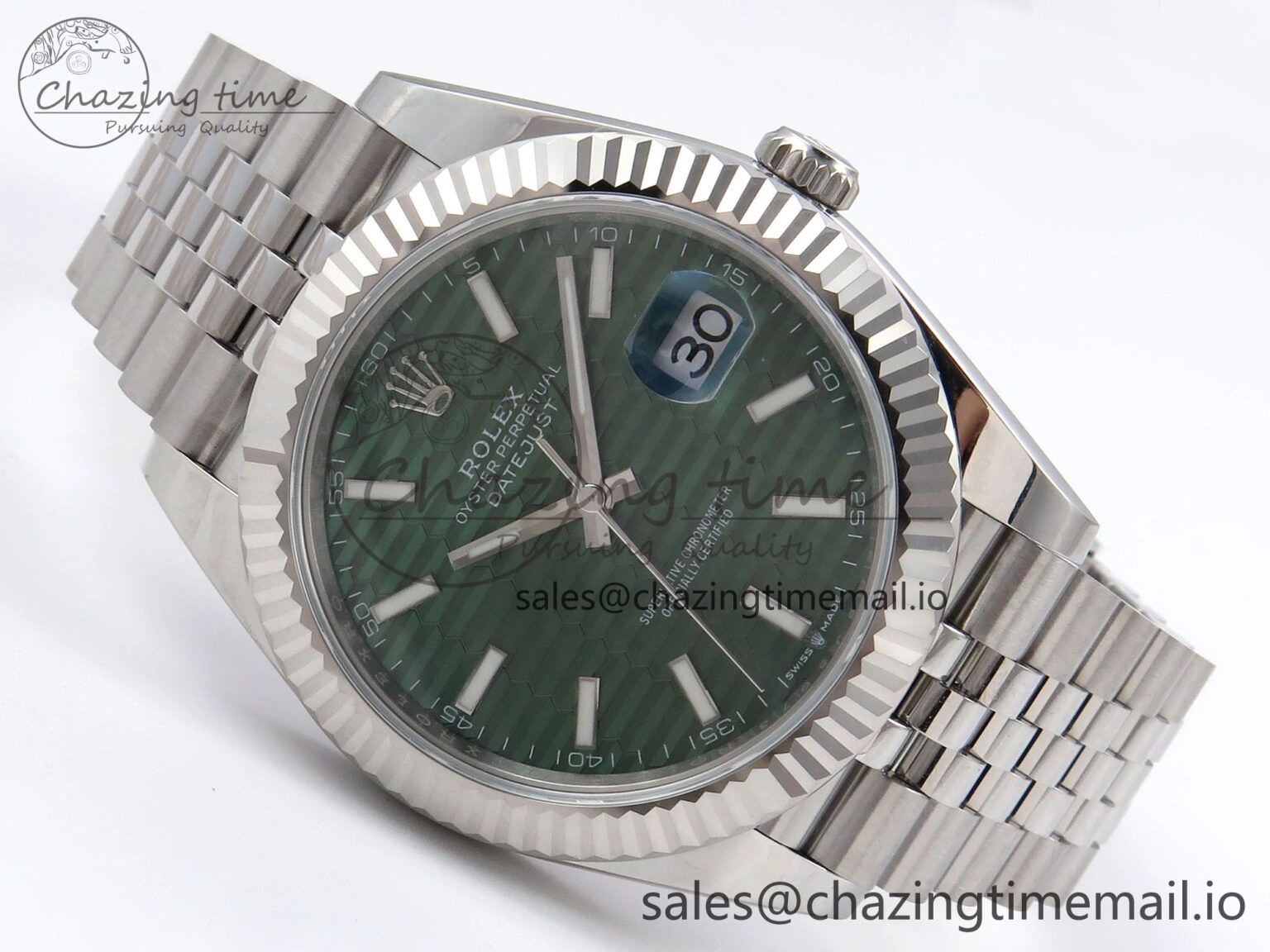 DateJust 41 126334 EWEF Best Edition Green Textured Dial on Jubilee Bracelet A3235