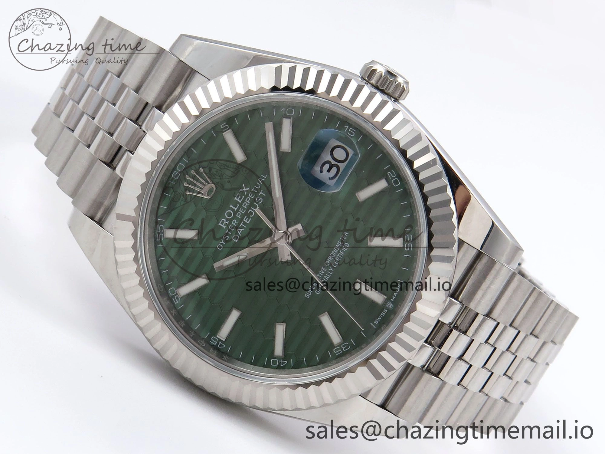 DateJust 41 126334 EWEF Best Edition Green Textured Dial on Jubilee Bracelet A3235
