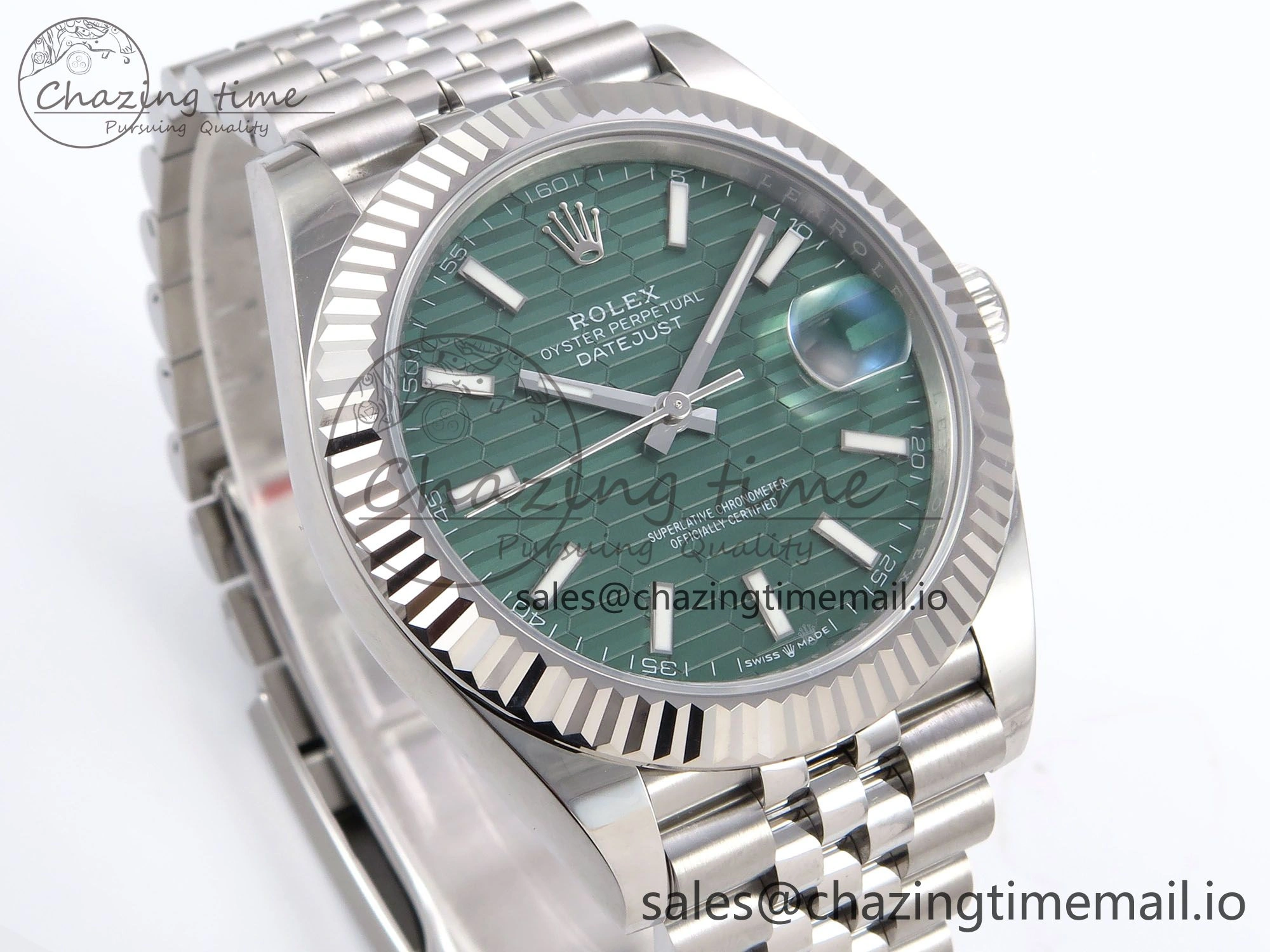 DateJust 41 126334 EWEF Best Edition Green Textured Dial on Jubilee Bracelet A3235
