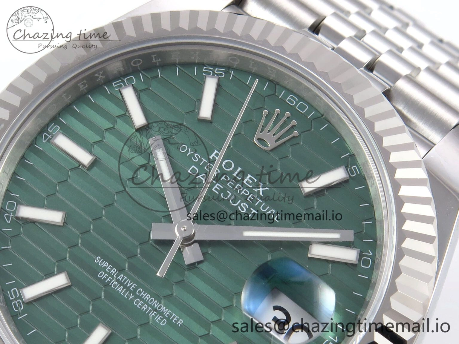 DateJust 41 126334 EWEF Best Edition Green Textured Dial on Jubilee Bracelet A3235