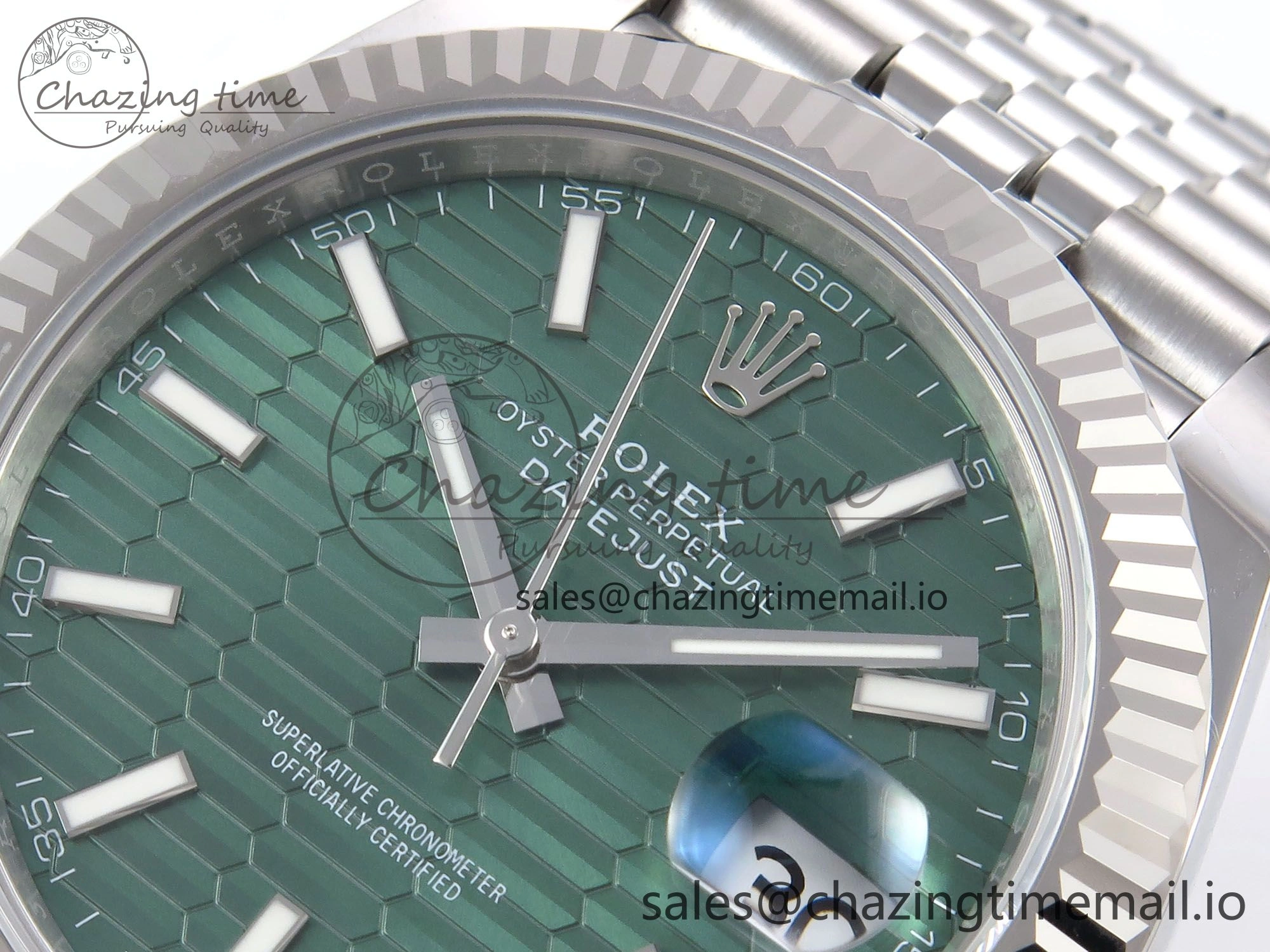 DateJust 41 126334 EWEF Best Edition Green Textured Dial on Jubilee Bracelet A3235