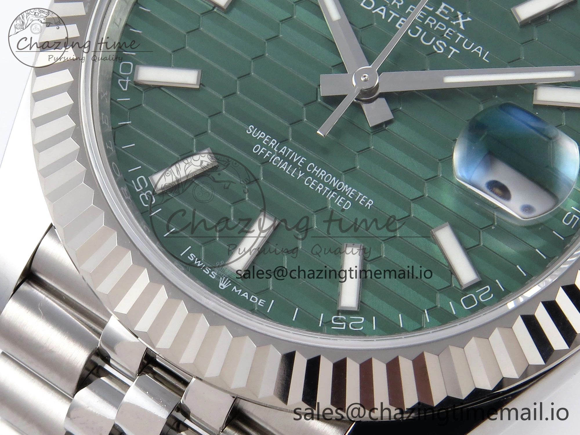 DateJust 41 126334 EWEF Best Edition Green Textured Dial on Jubilee Bracelet A3235