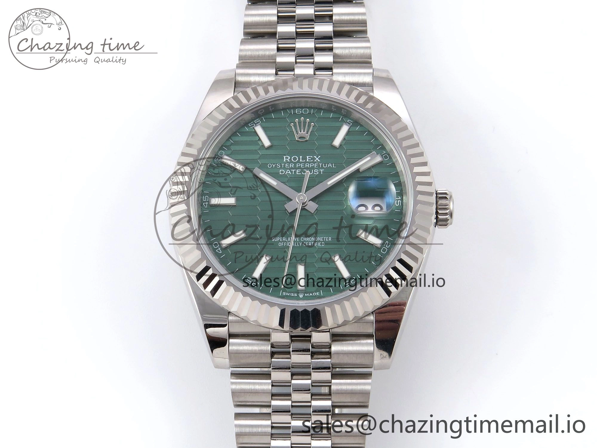 DateJust 41 126334 EWEF Best Edition Green Textured Dial on Jubilee Bracelet A3235