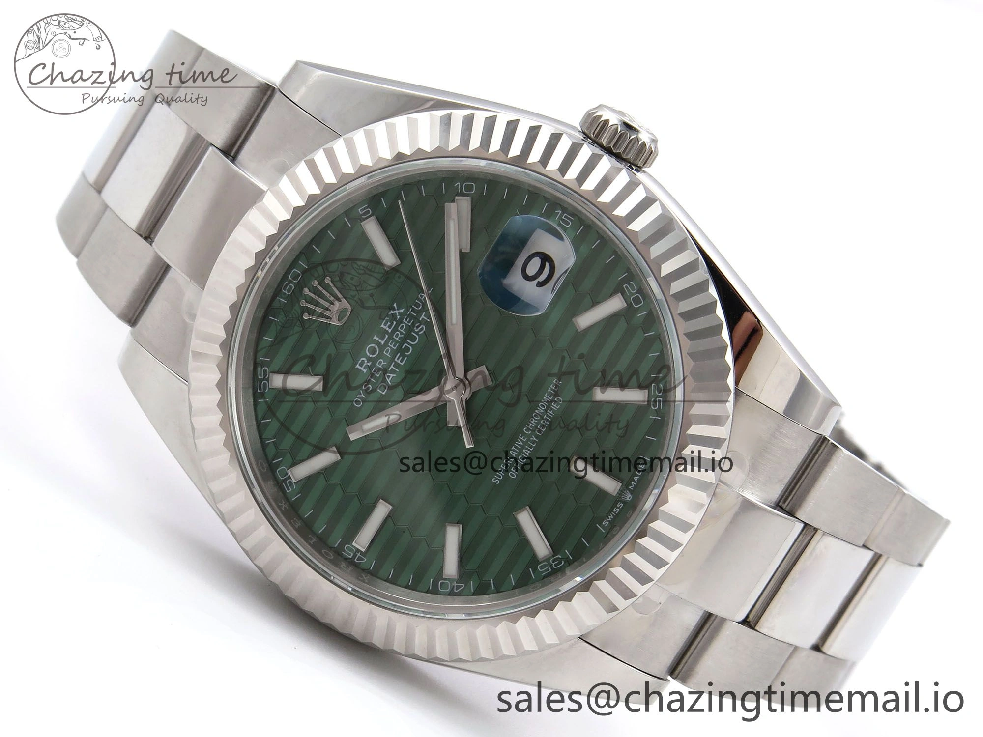DateJust 41 126334 EWEF Best Edition Green Textured Dial on Oyster Bracelet A3235
