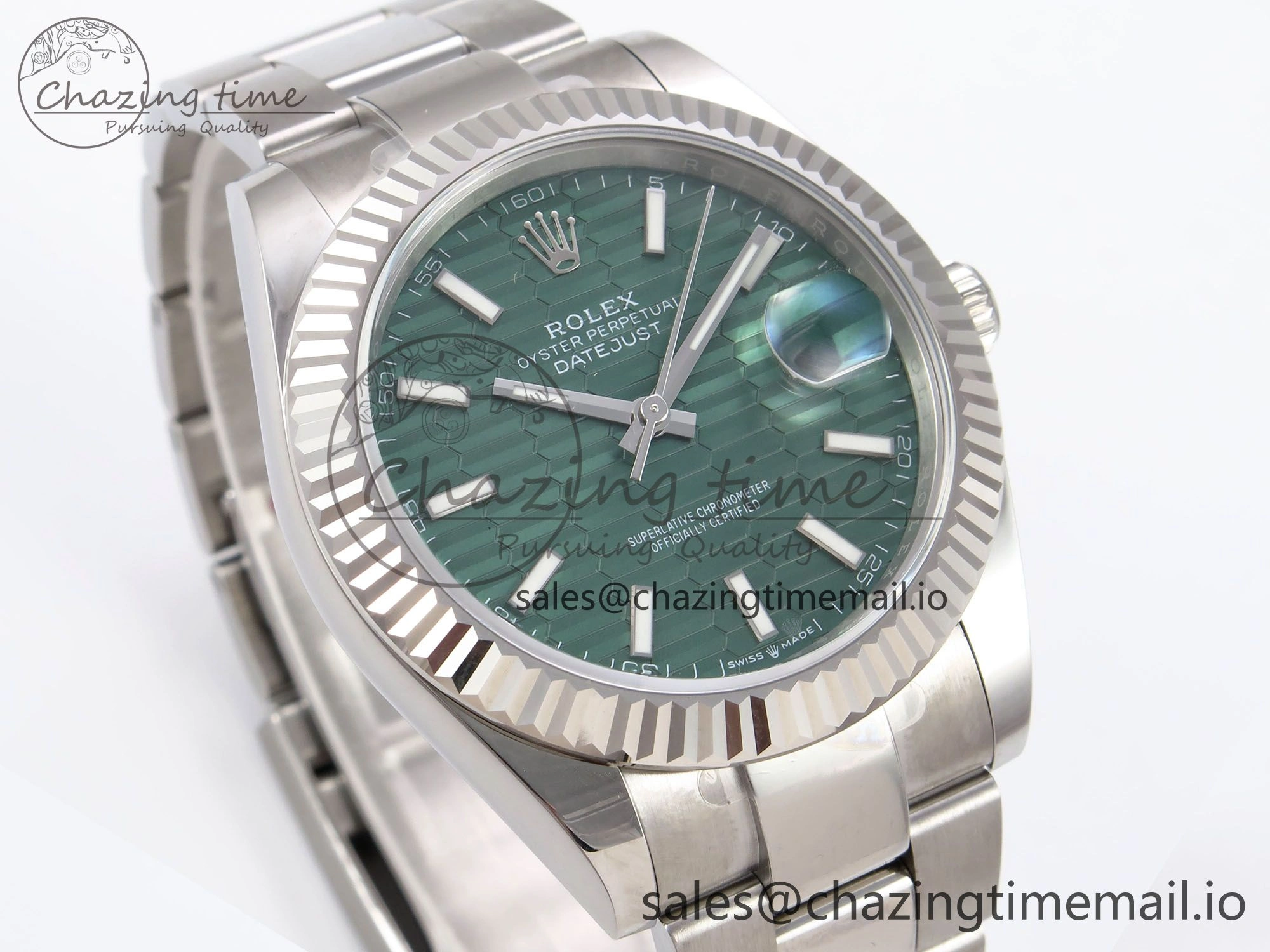 DateJust 41 126334 EWEF Best Edition Green Textured Dial on Oyster Bracelet A3235