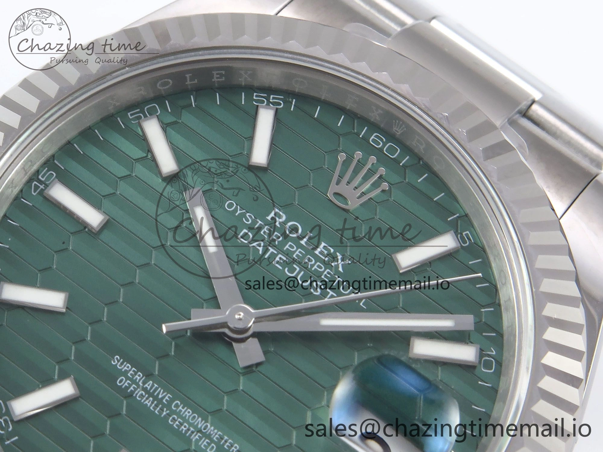 DateJust 41 126334 EWEF Best Edition Green Textured Dial on Oyster Bracelet A3235
