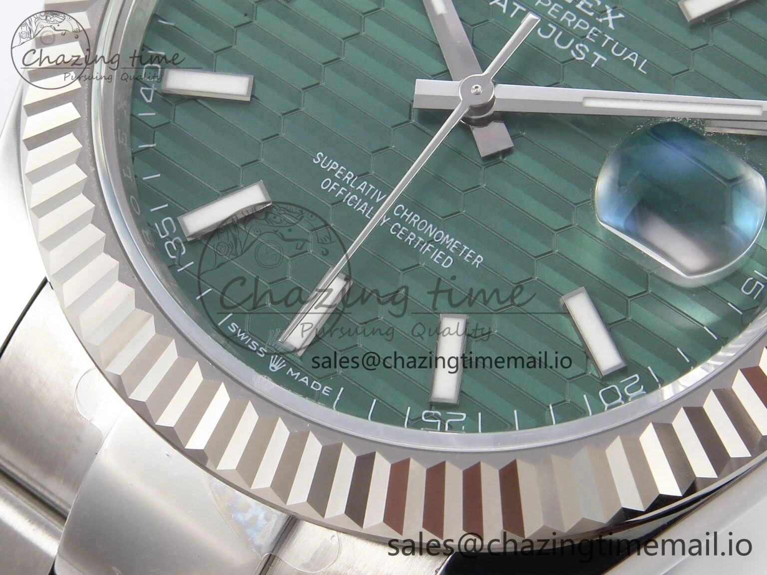 DateJust 41 126334 EWEF Best Edition Green Textured Dial on Oyster Bracelet A3235