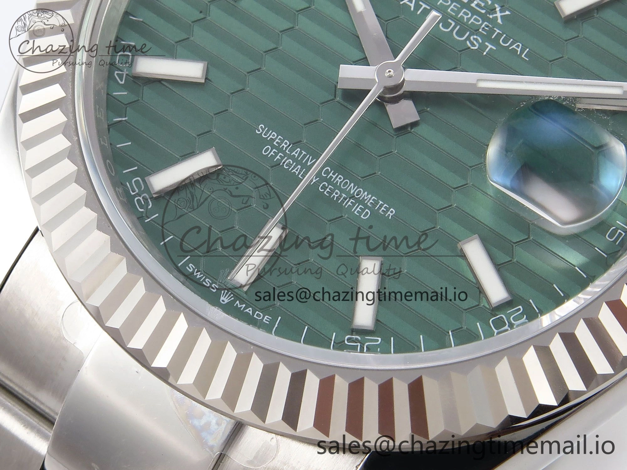 DateJust 41 126334 EWEF Best Edition Green Textured Dial on Oyster Bracelet A3235