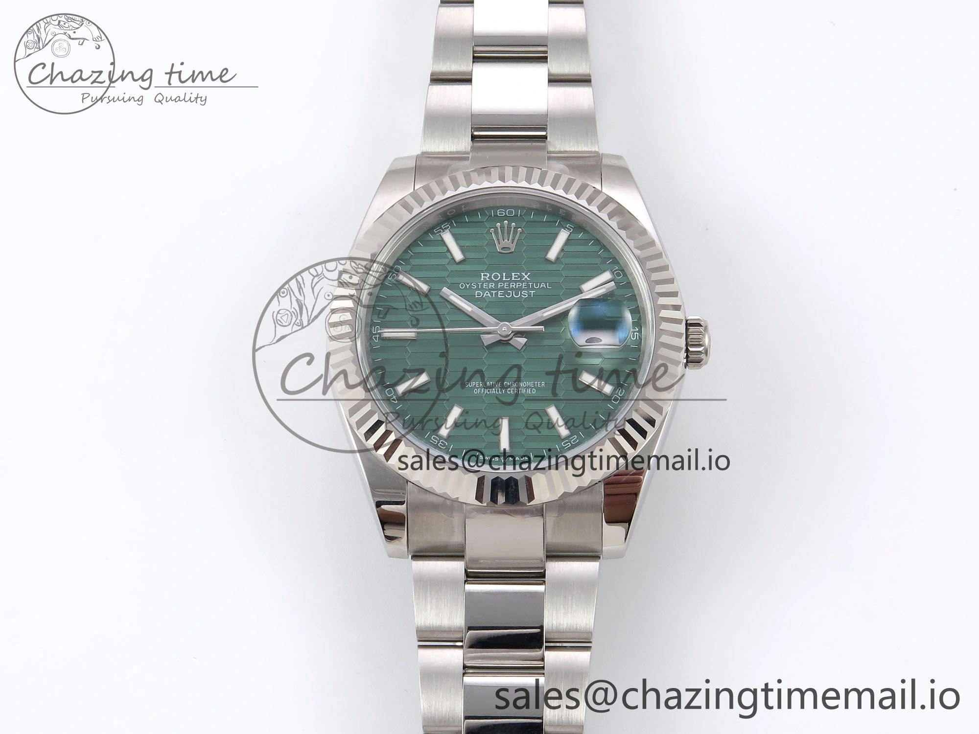 DateJust 41 126334 EWEF Best Edition Green Textured Dial on Oyster Bracelet A3235