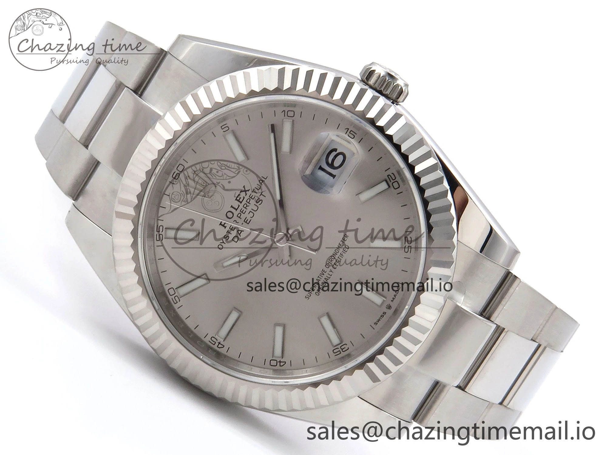 DateJust 41 126334 EWEF Best Edition Silver Stick Dial on Oyster Bracelet A3235