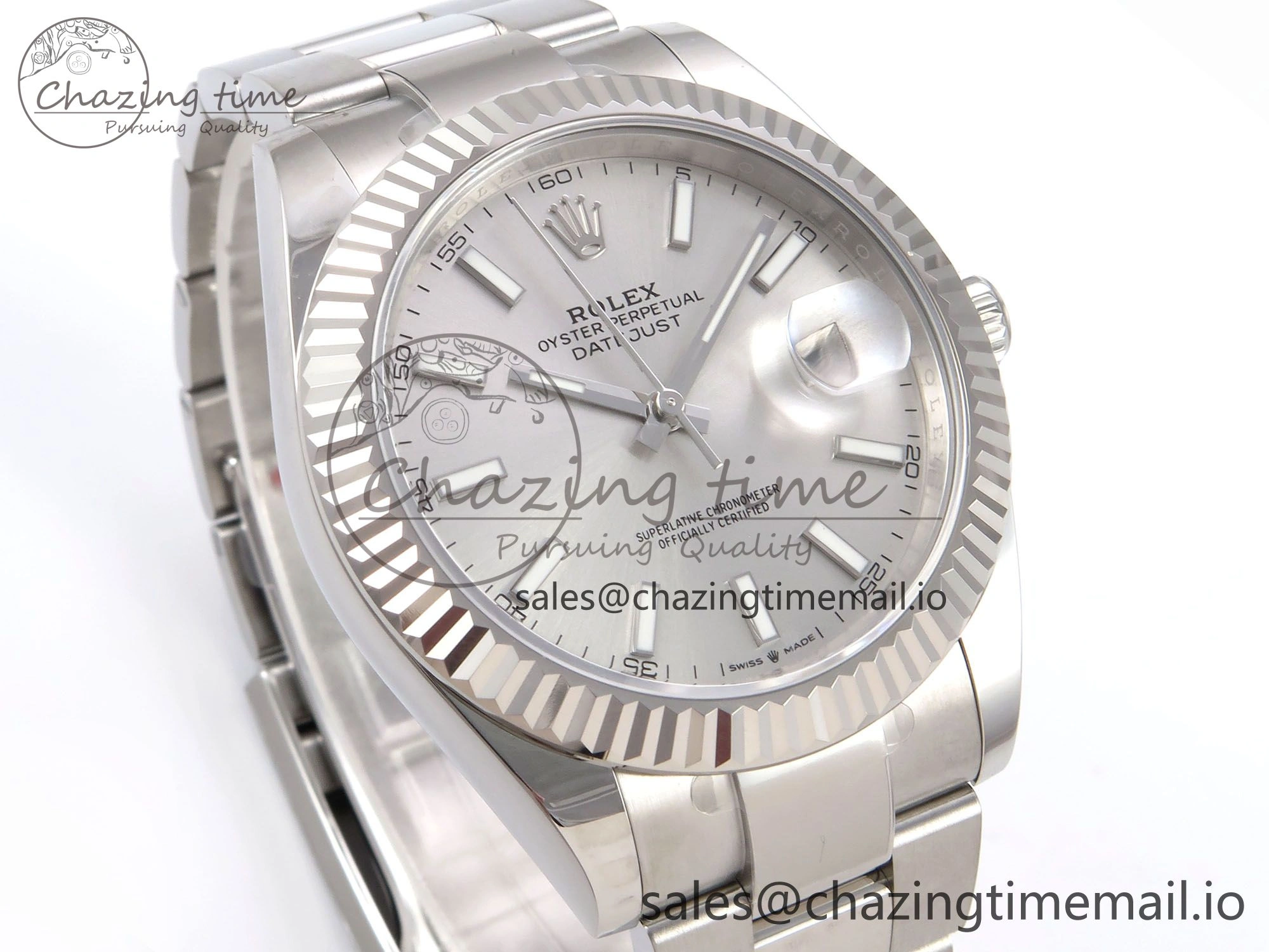 DateJust 41 126334 EWEF Best Edition Silver Stick Dial on Oyster Bracelet A3235