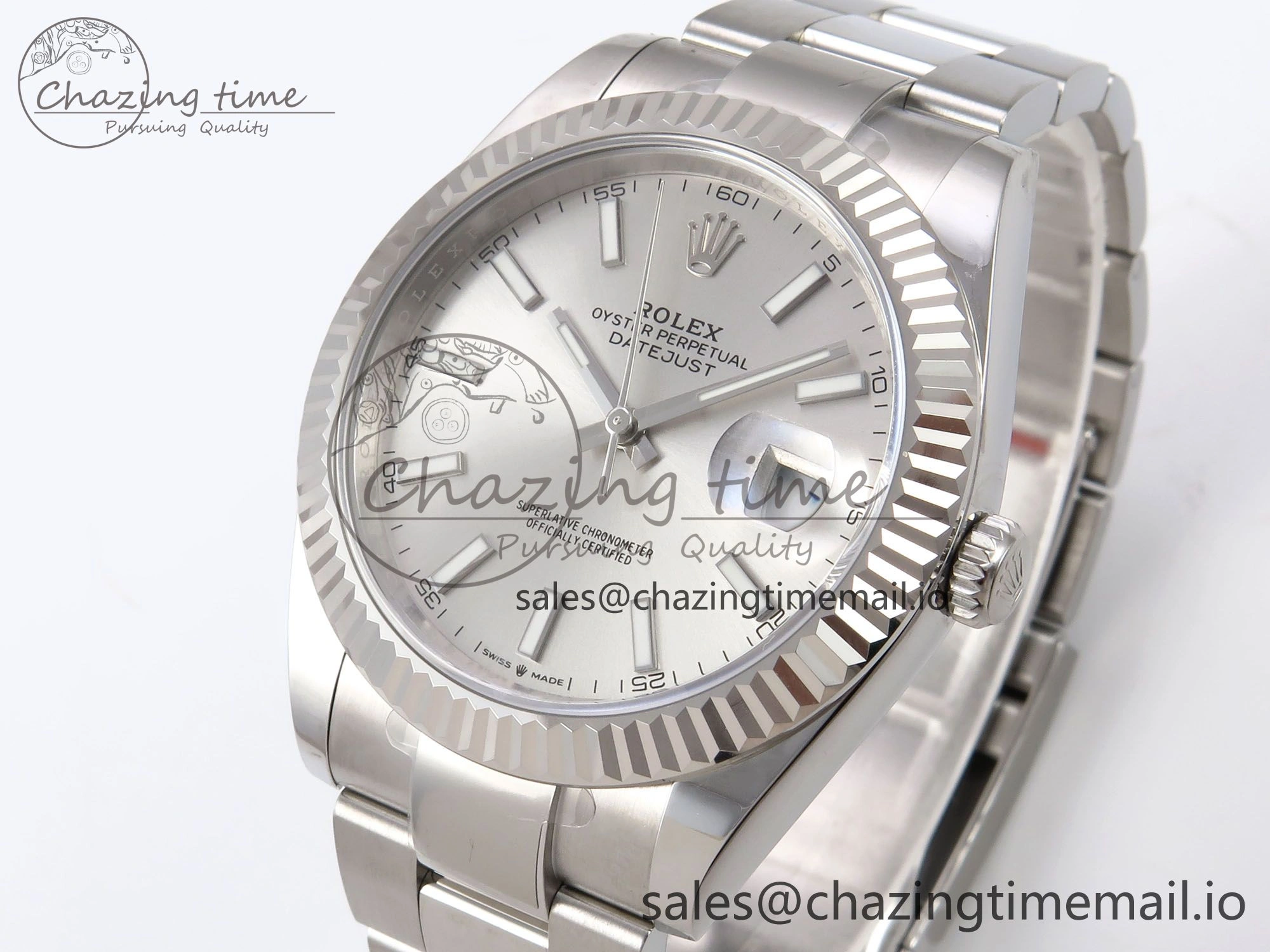 DateJust 41 126334 EWEF Best Edition Silver Stick Dial on Oyster Bracelet A3235