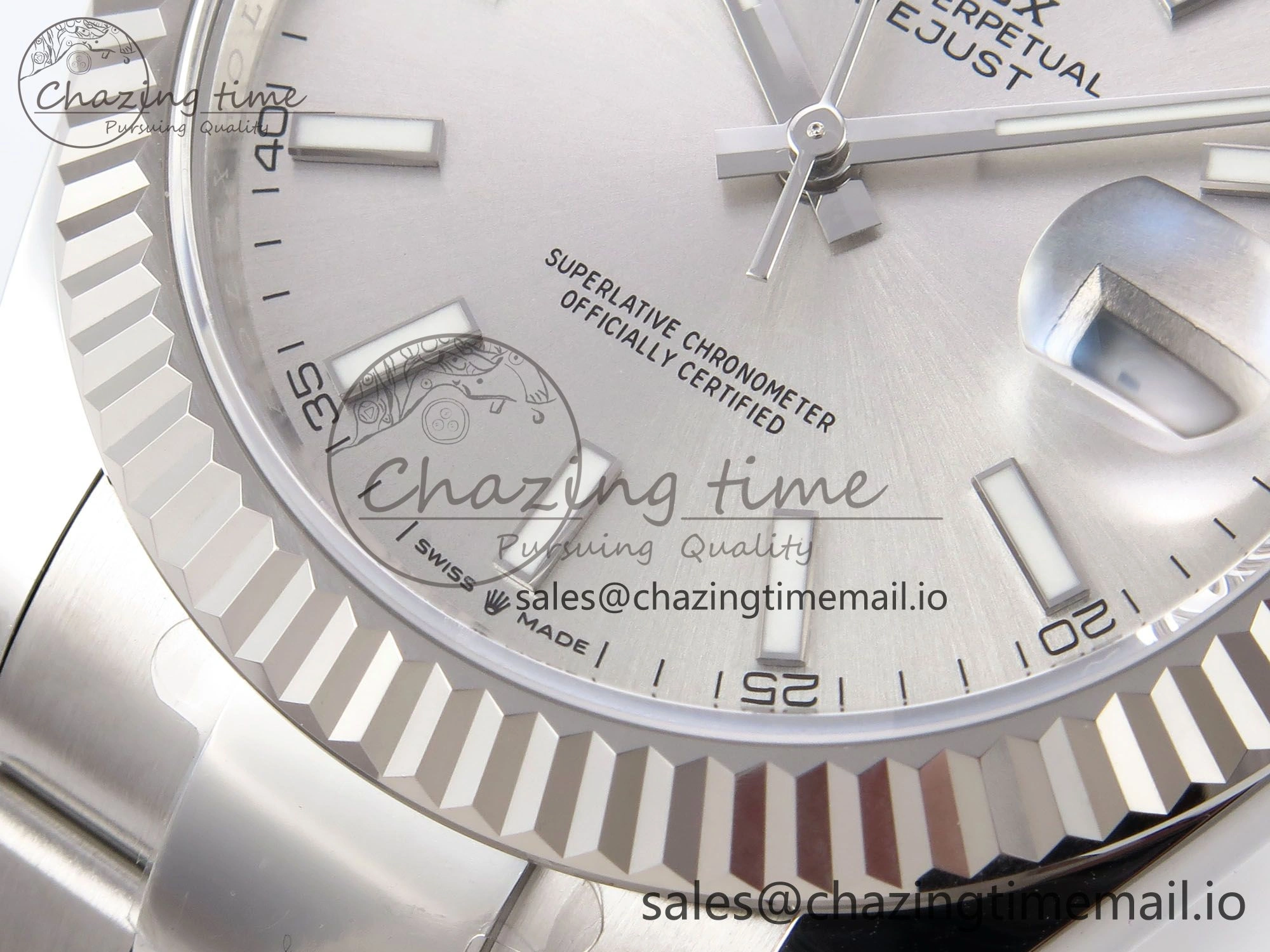 DateJust 41 126334 EWEF Best Edition Silver Stick Dial on Oyster Bracelet A3235