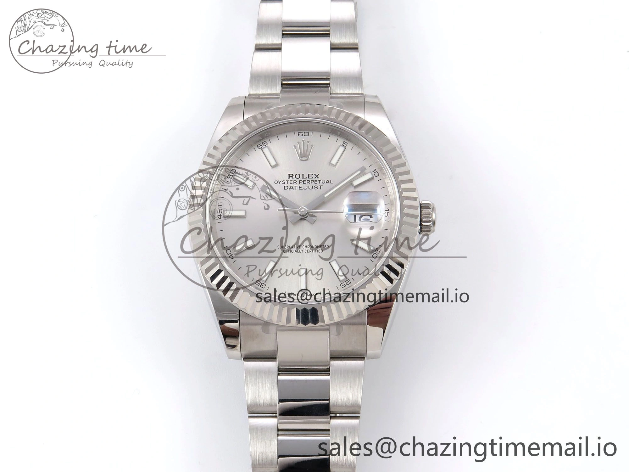 DateJust 41 126334 EWEF Best Edition Silver Stick Dial on Oyster Bracelet A3235