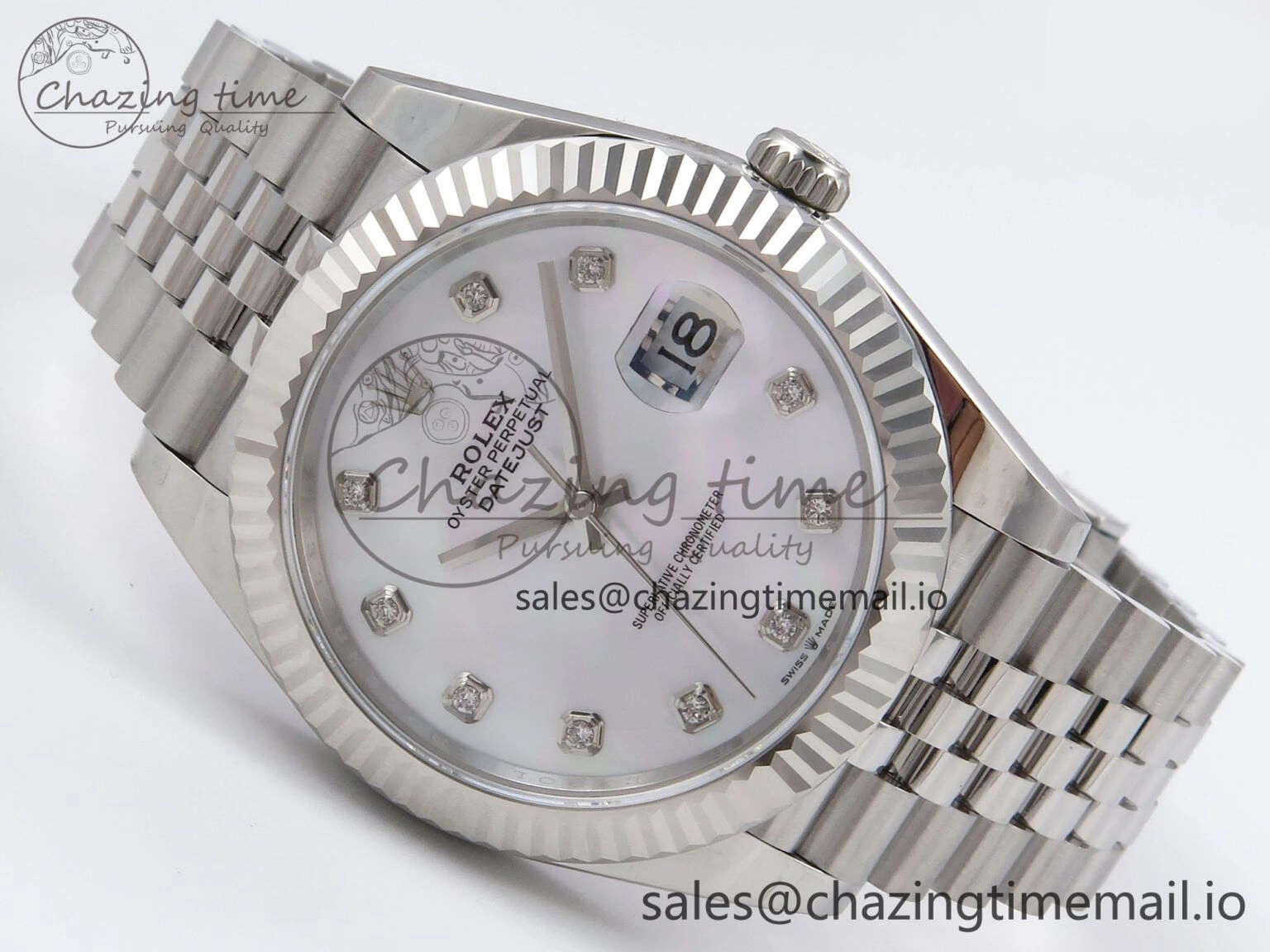 DateJust 41 126334 EWEF Best Edition White MOP Dial on Jubilee Bracelet A3235