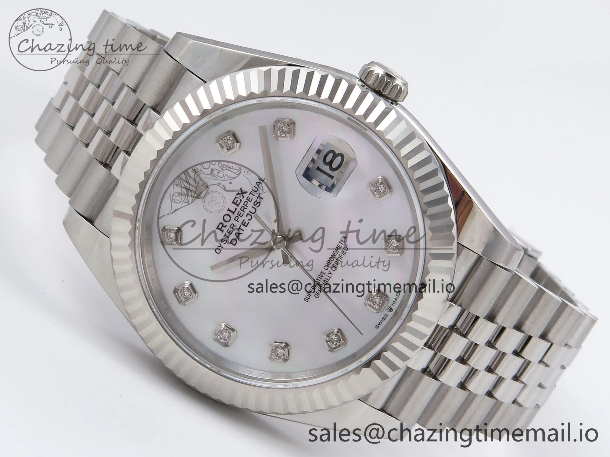 DateJust 41 126334 EWEF Best Edition White MOP Dial on Jubilee Bracelet A3235