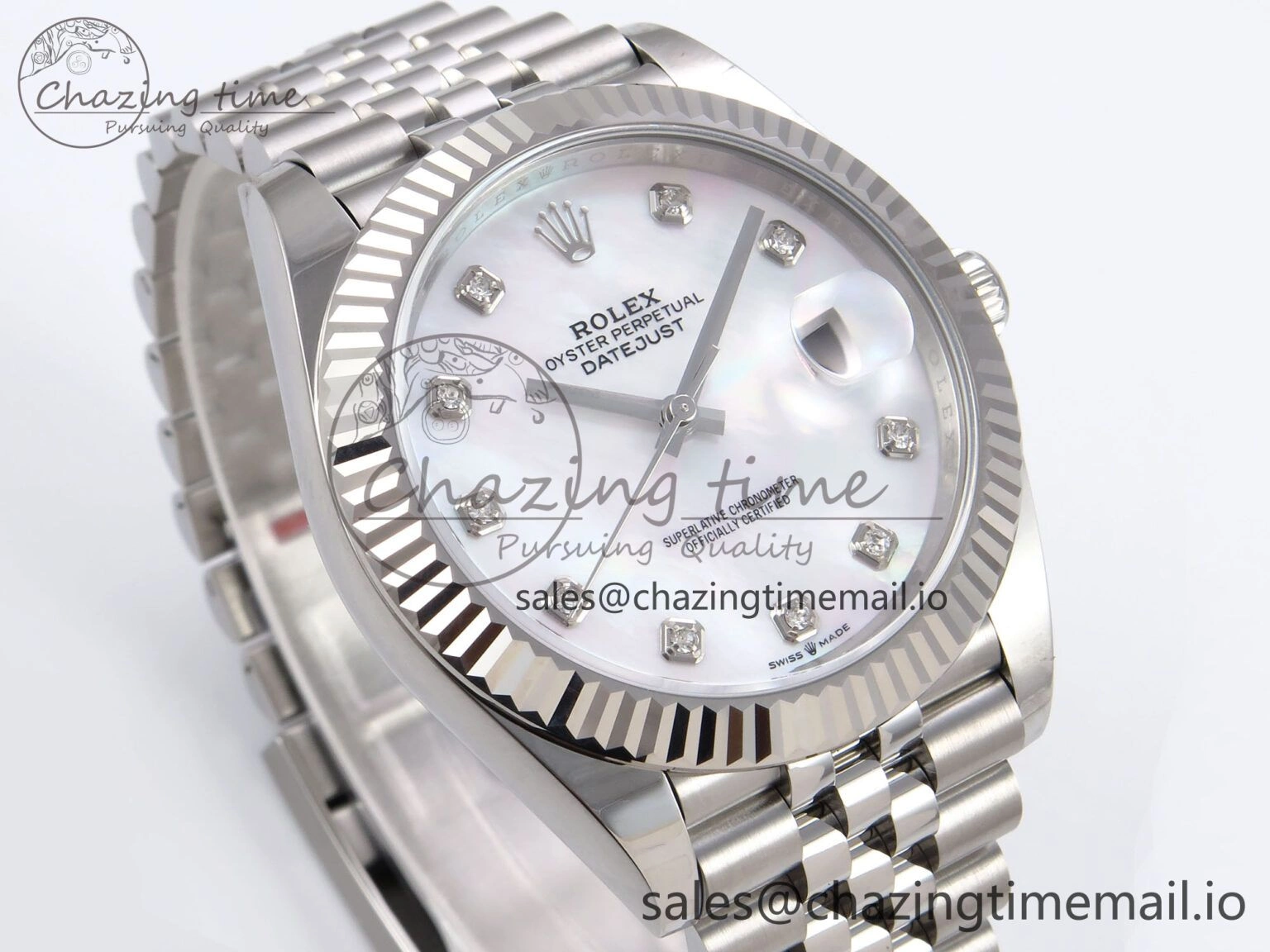 DateJust 41 126334 EWEF Best Edition White MOP Dial on Jubilee Bracelet A3235