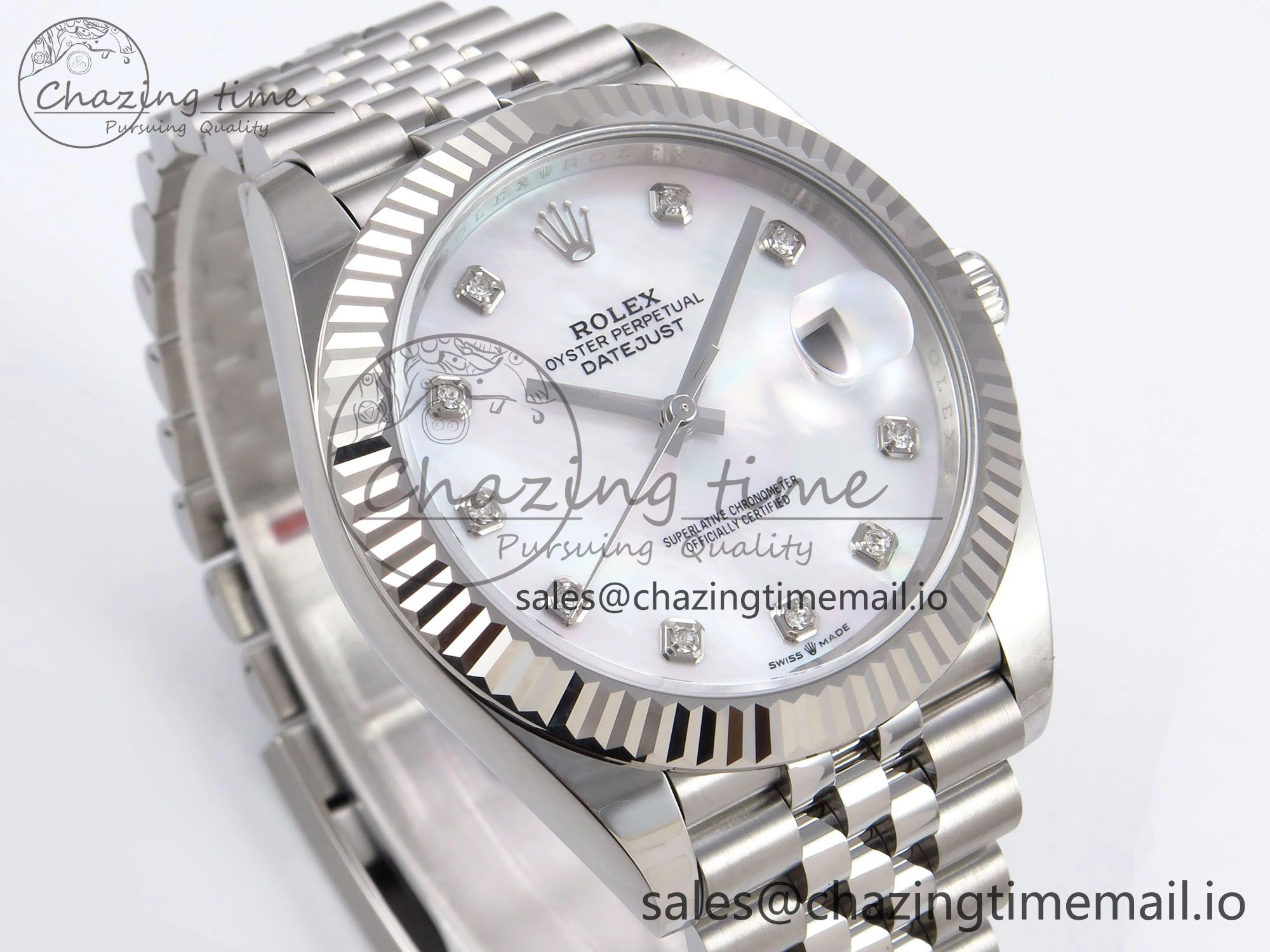 DateJust 41 126334 EWEF Best Edition White MOP Dial on Jubilee Bracelet A3235