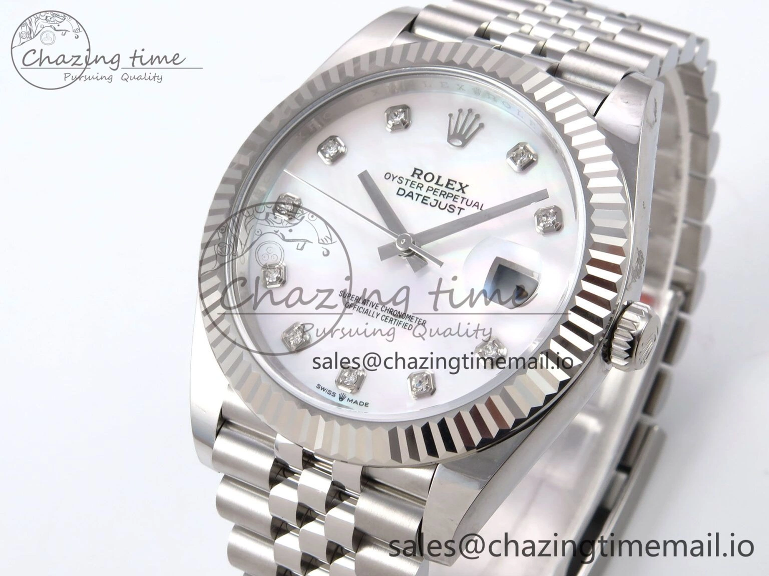 DateJust 41 126334 EWEF Best Edition White MOP Dial on Jubilee Bracelet A3235