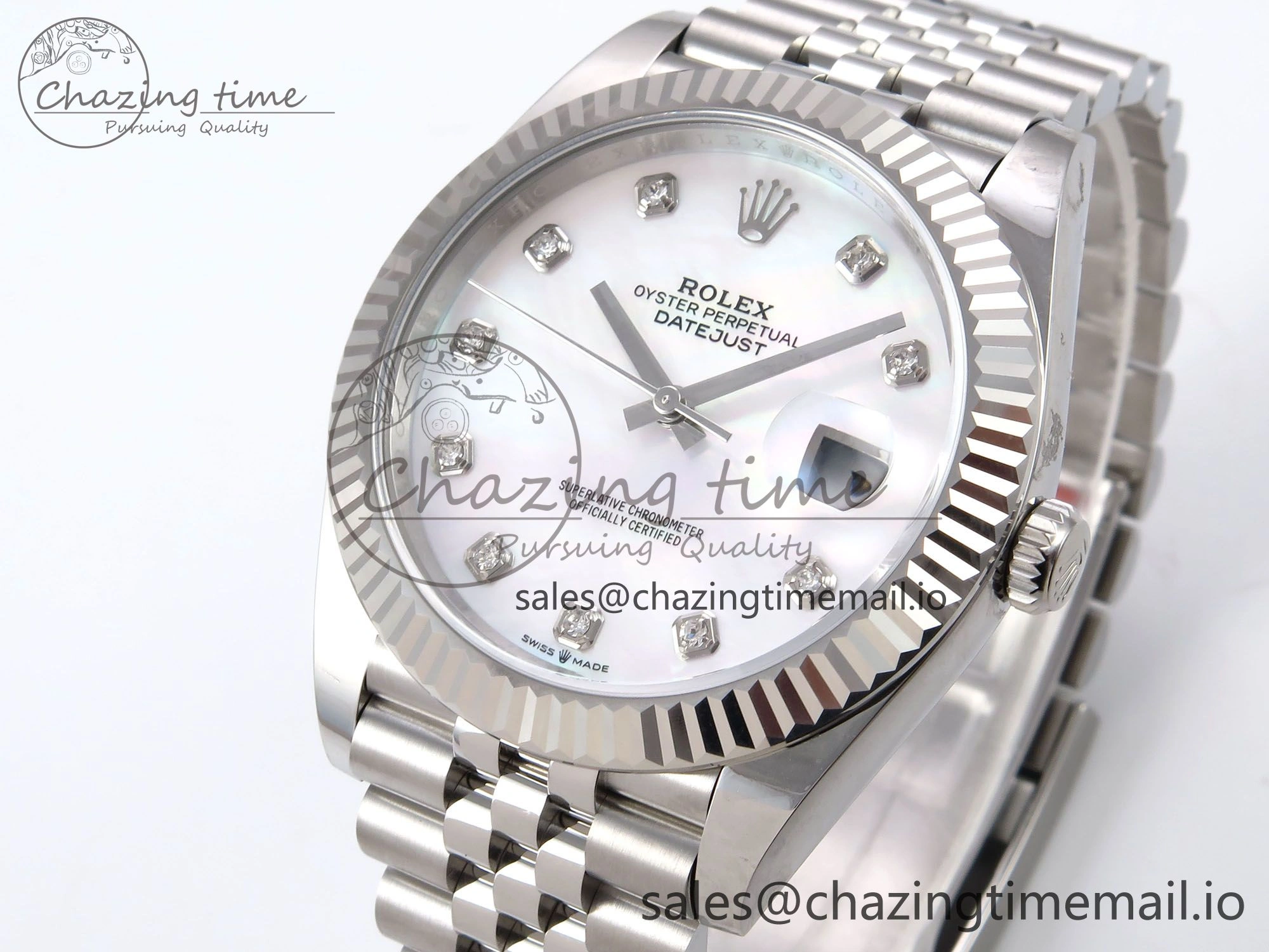 DateJust 41 126334 EWEF Best Edition White MOP Dial on Jubilee Bracelet A3235