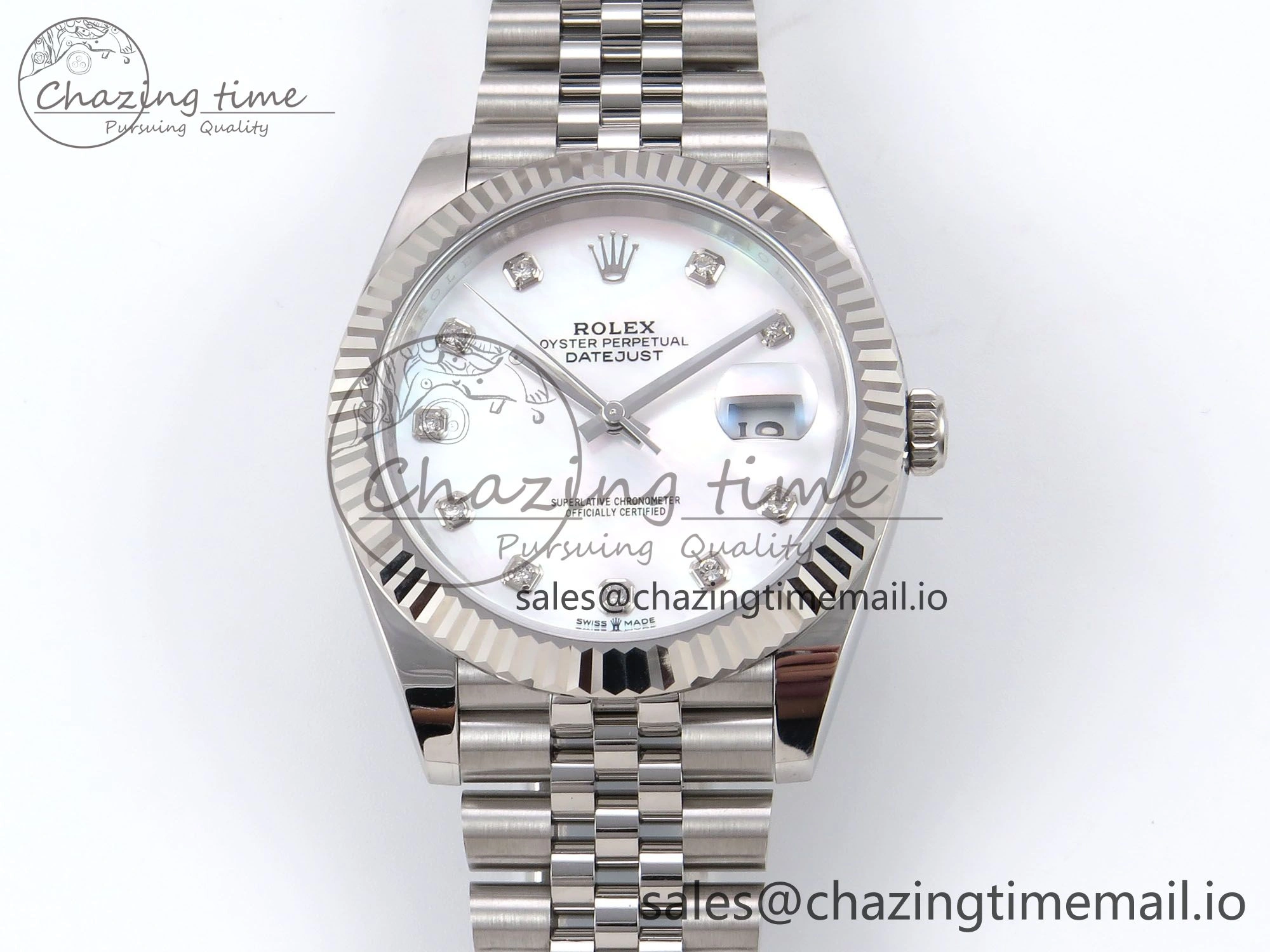 DateJust 41 126334 EWEF Best Edition White MOP Dial on Jubilee Bracelet A3235