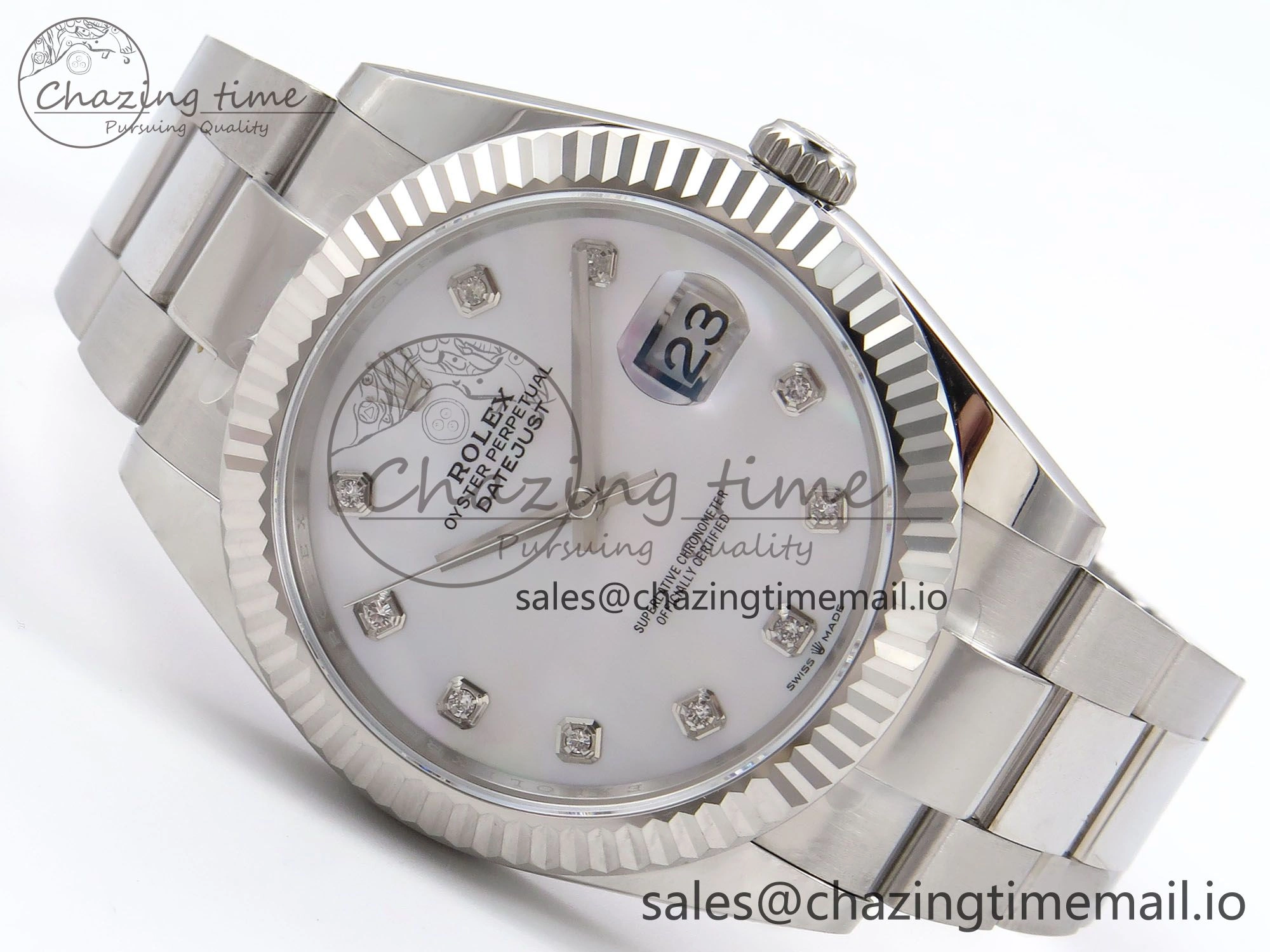 DateJust 41 126334 EWEF Best Edition White MOP Dial on Oyster Bracelet A3235