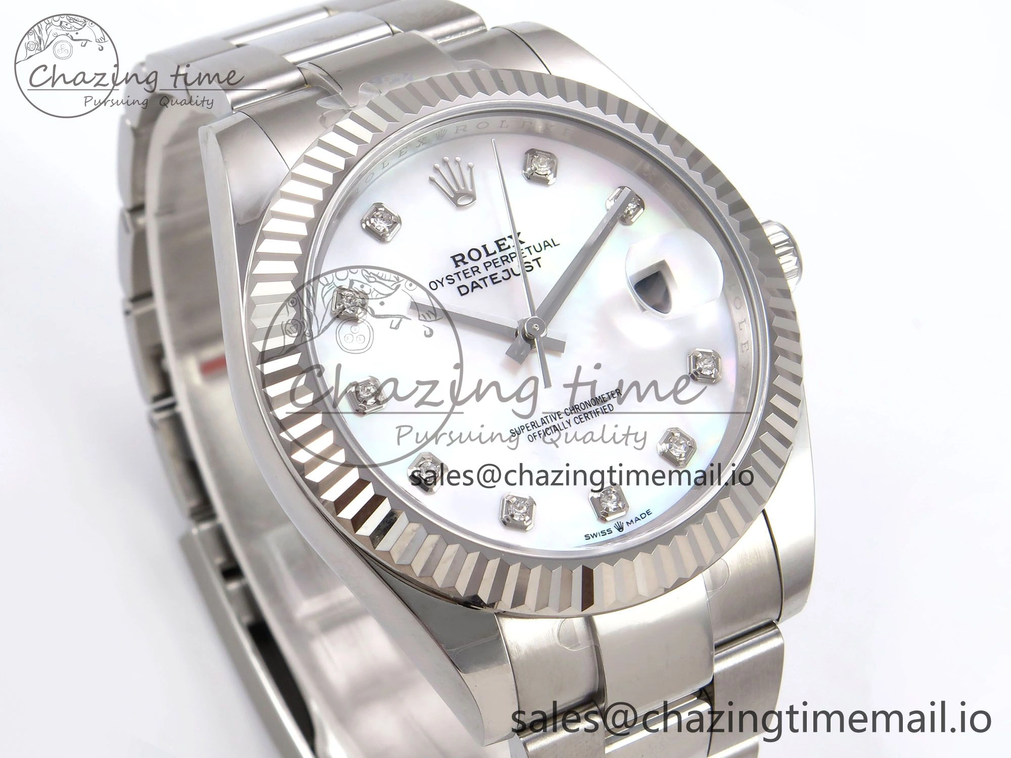 DateJust 41 126334 EWEF Best Edition White MOP Dial on Oyster Bracelet A3235