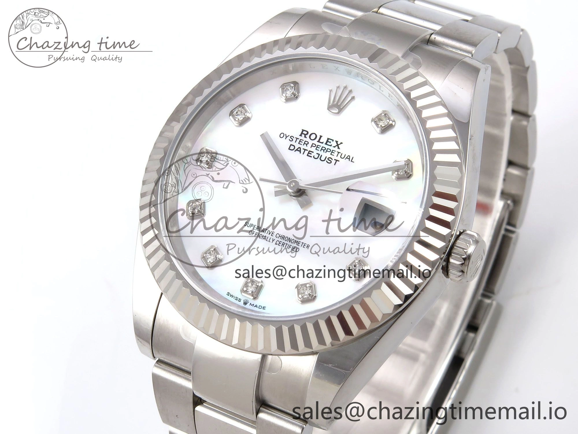 DateJust 41 126334 EWEF Best Edition White MOP Dial on Oyster Bracelet A3235