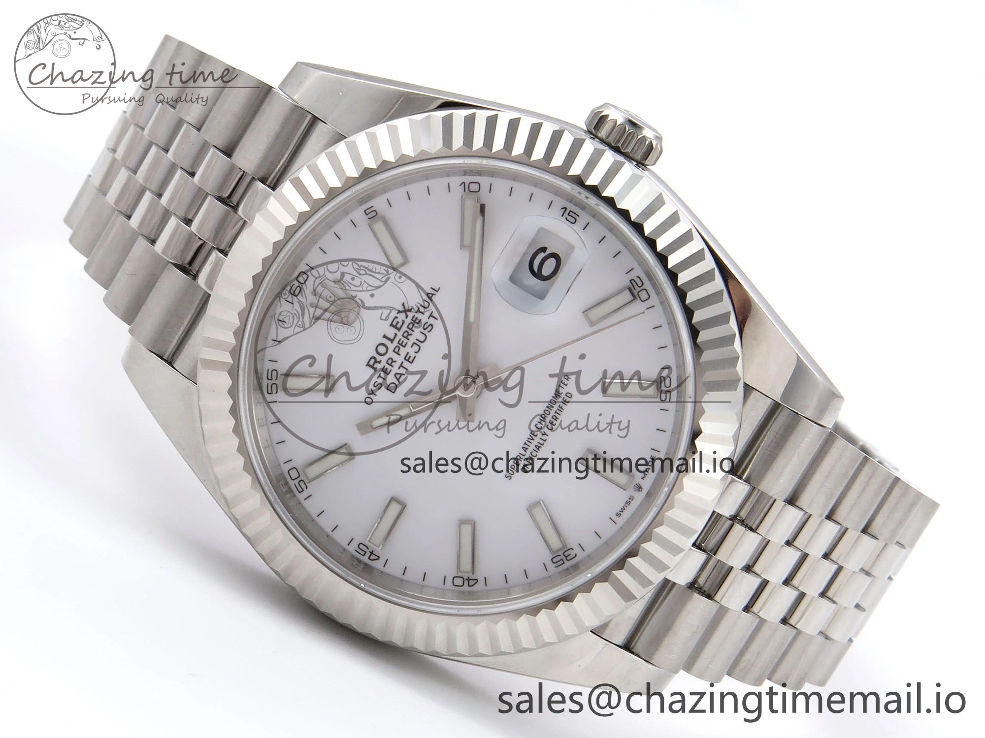 DateJust 41 126334 EWEF Best Edition White Stick Dial on Jubilee Bracelet A3235