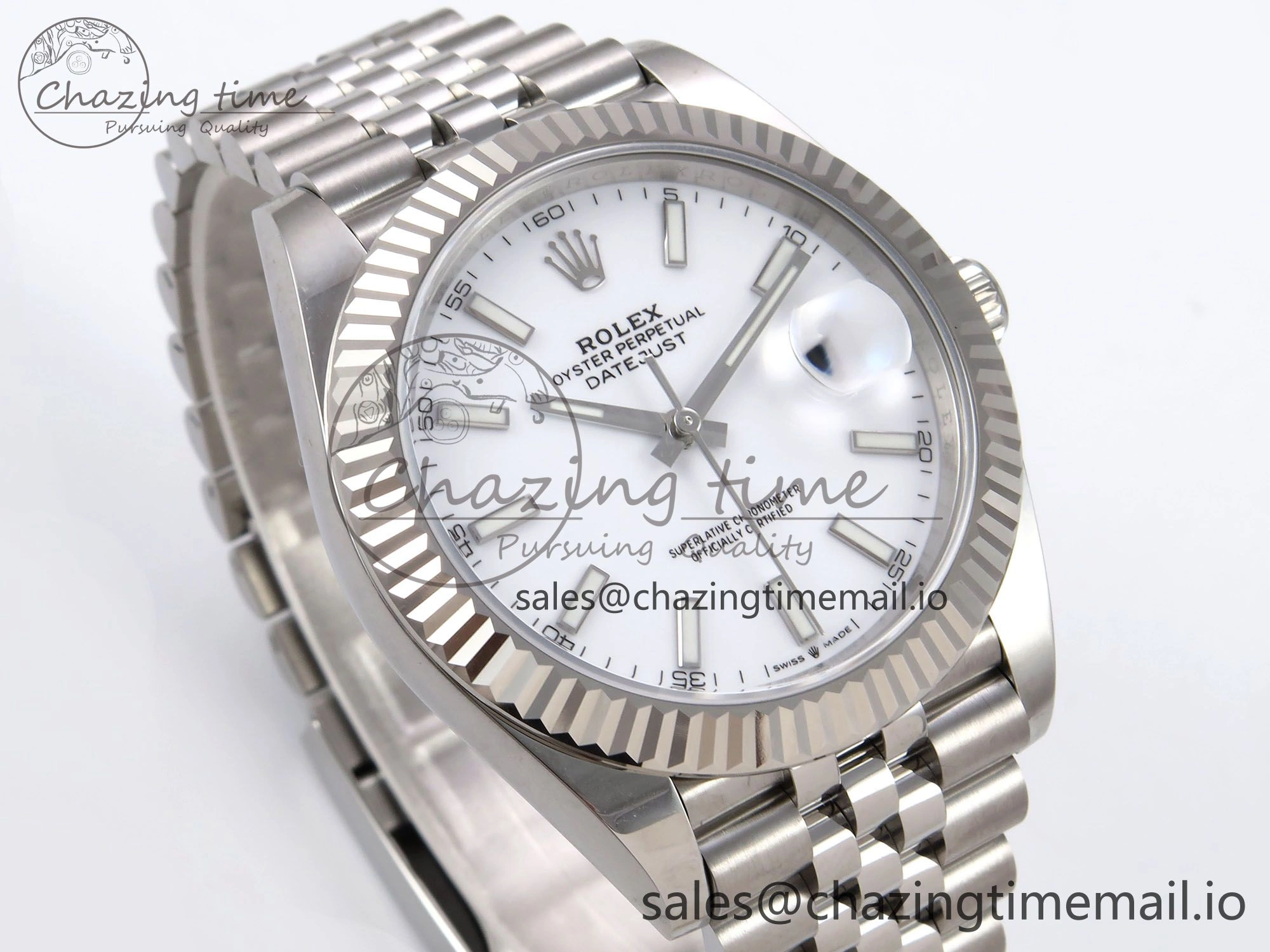 DateJust 41 126334 EWEF Best Edition White Stick Dial on Jubilee Bracelet A3235