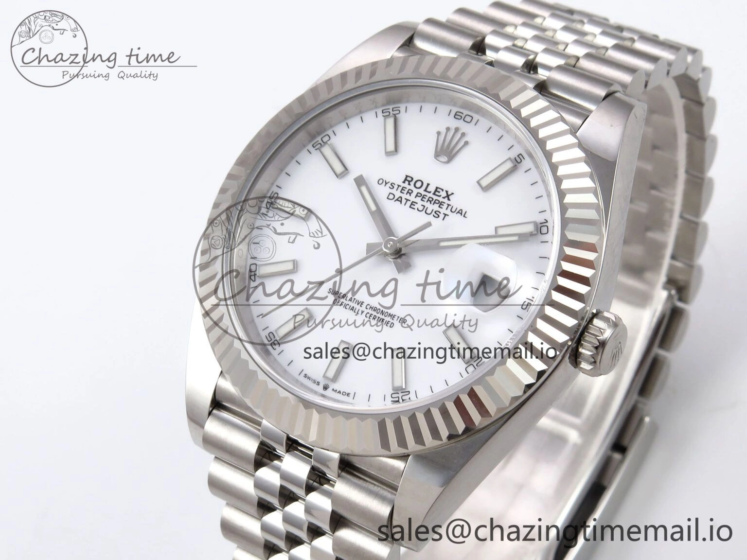 DateJust 41 126334 EWEF Best Edition White Stick Dial on Jubilee Bracelet A3235