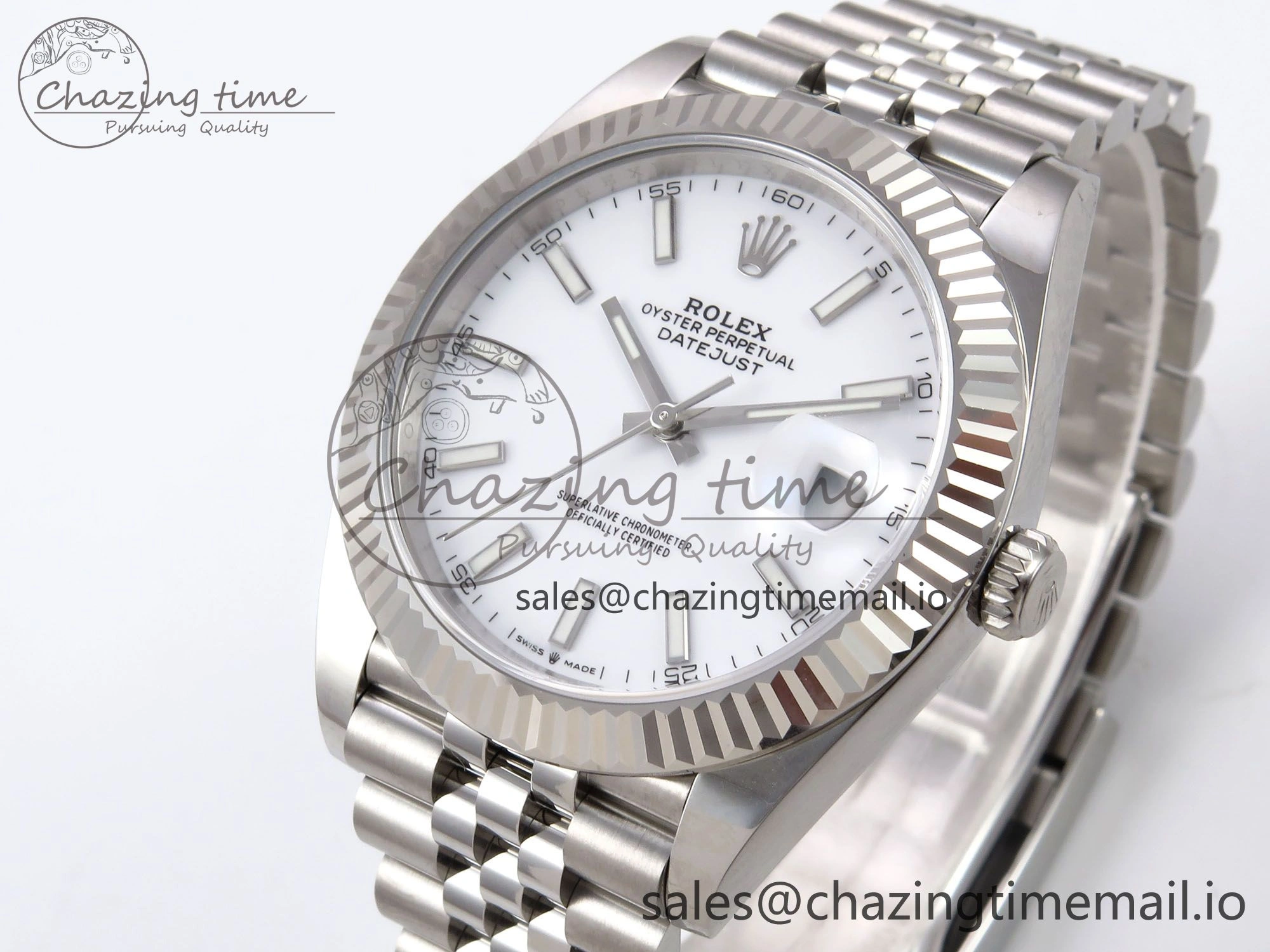 DateJust 41 126334 EWEF Best Edition White Stick Dial on Jubilee Bracelet A3235